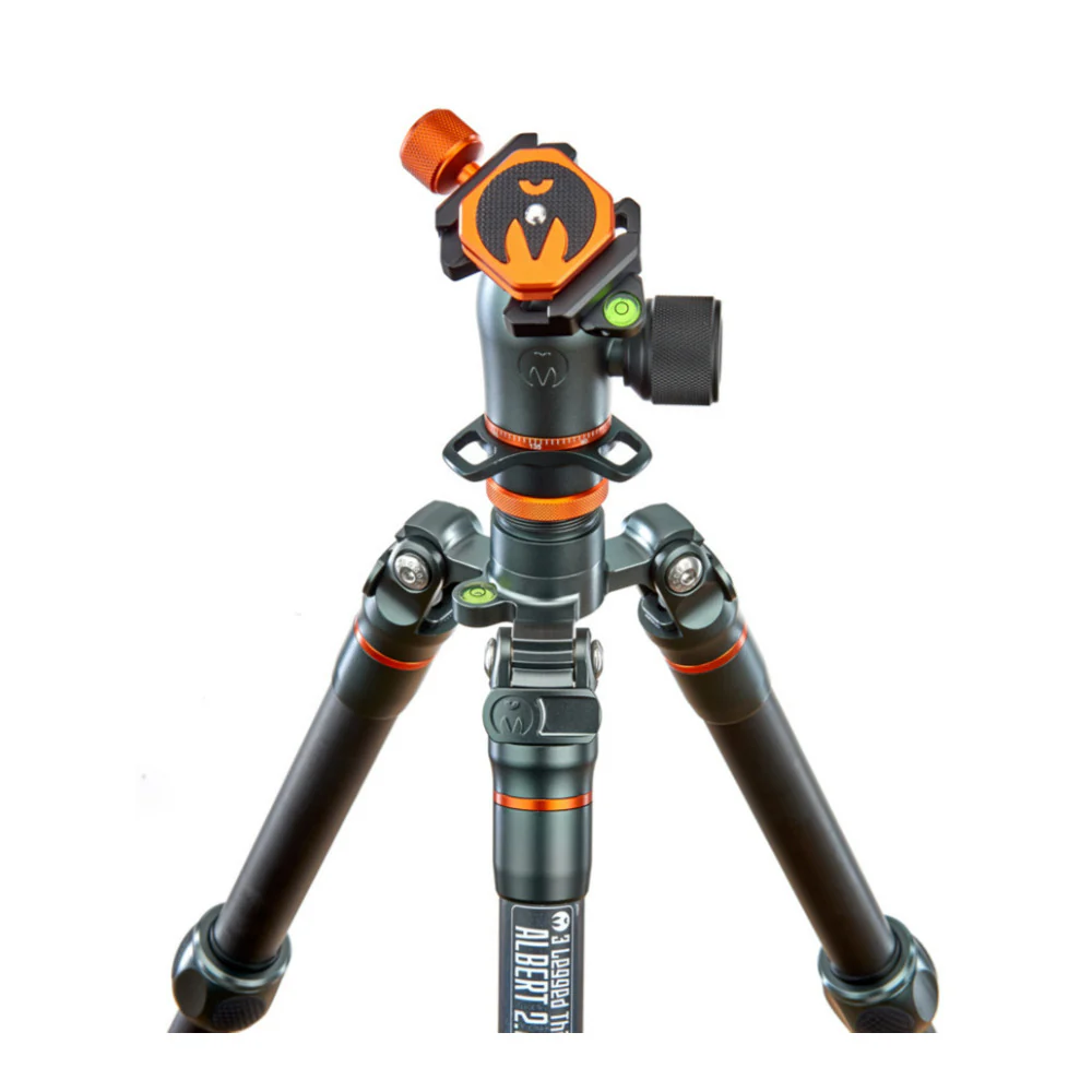 3-Legged Thing Albert 2.0 Carbon Fiber Tripod Kit with AirHed Pro and Three Detachable Legs (Gray) - Image 5