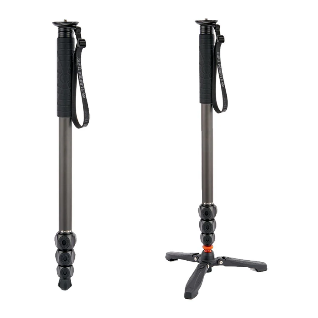 3 Legged Thing Legends Lance 4-Section Carbon Fiber Monopod with DocZ Foot Stabilizer Kit (Darkness) - Image 3
