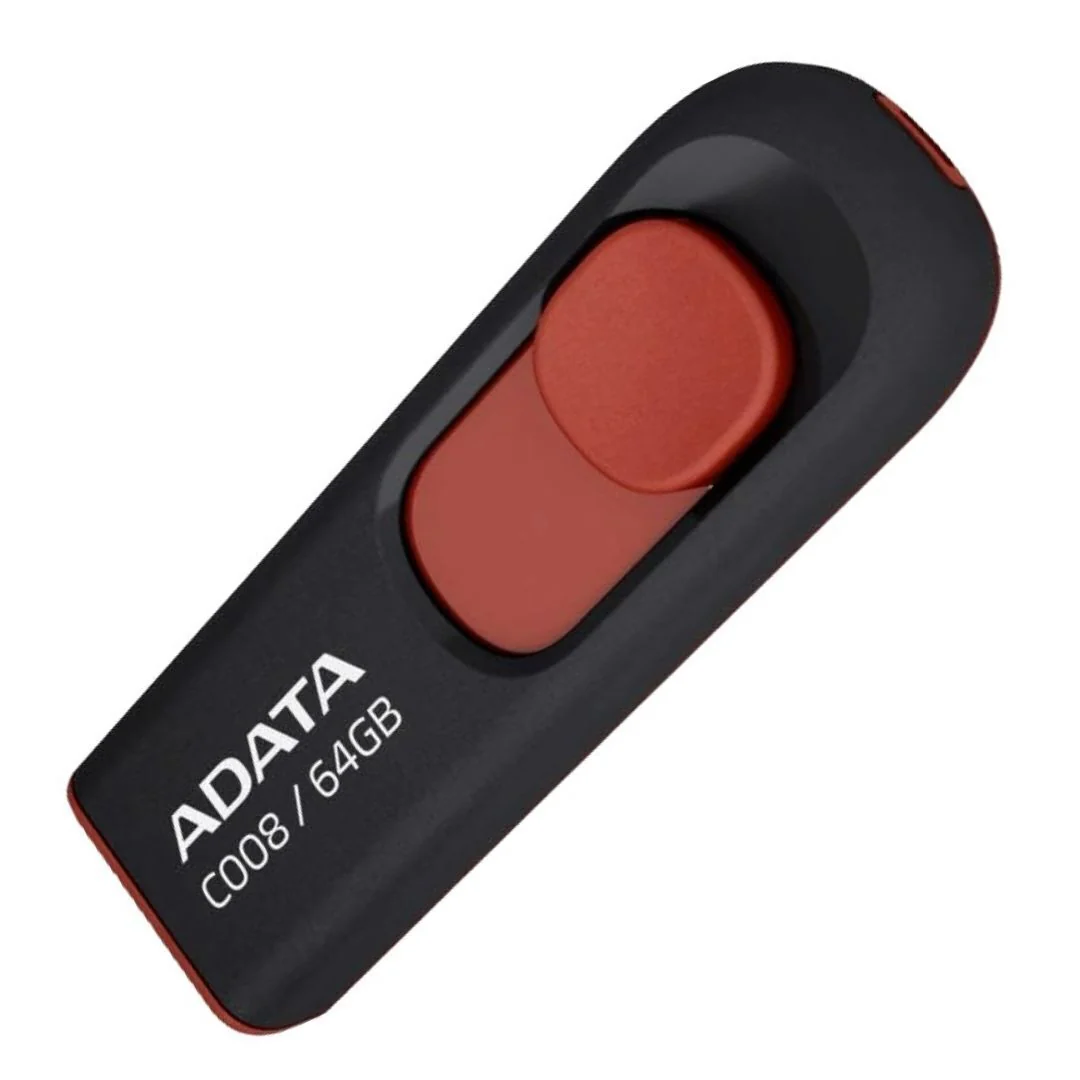ADATA 64GB USB 2.0 Retractable Capless Flash Drive (Red) - Image 3