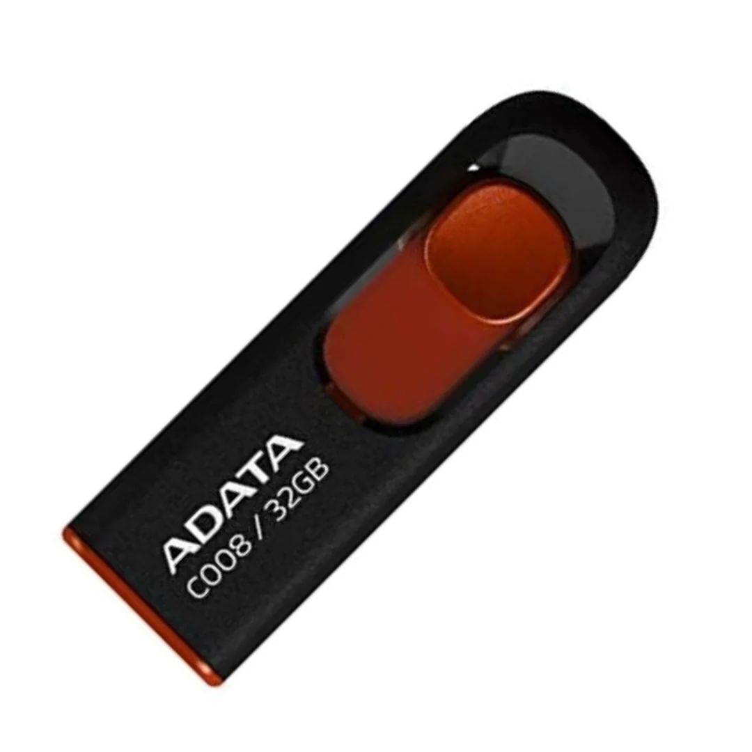 Adata C008 32GB USB 2.0 Retractable Flash Drive (Red) with USB 3.0 to USB-C Adapter (10-Pack) - Image 4
