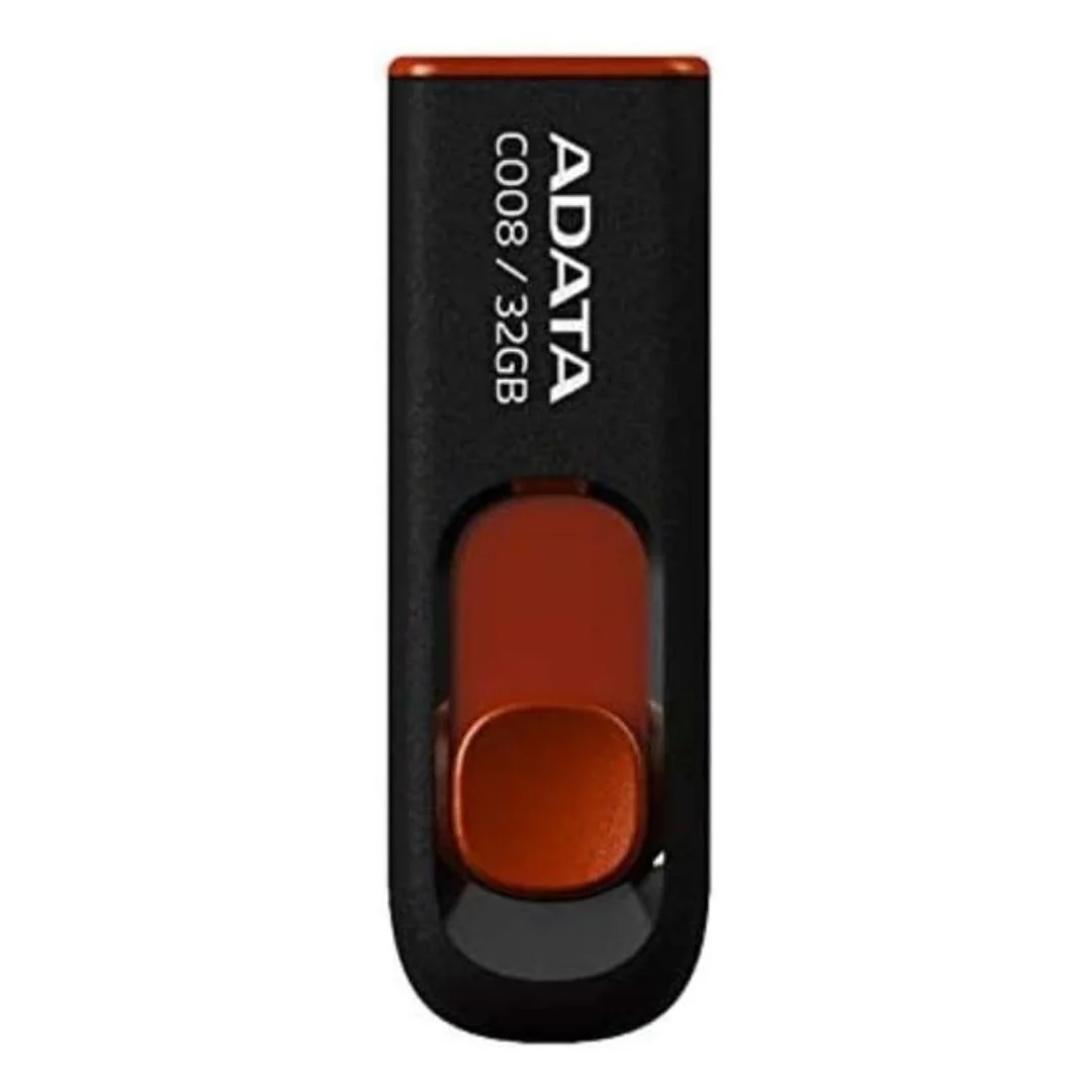 Adata C008 32GB USB 2.0 Retractable Flash Drive (Red) with USB 3.0 to USB-C Adapter (10-Pack) - Image 5