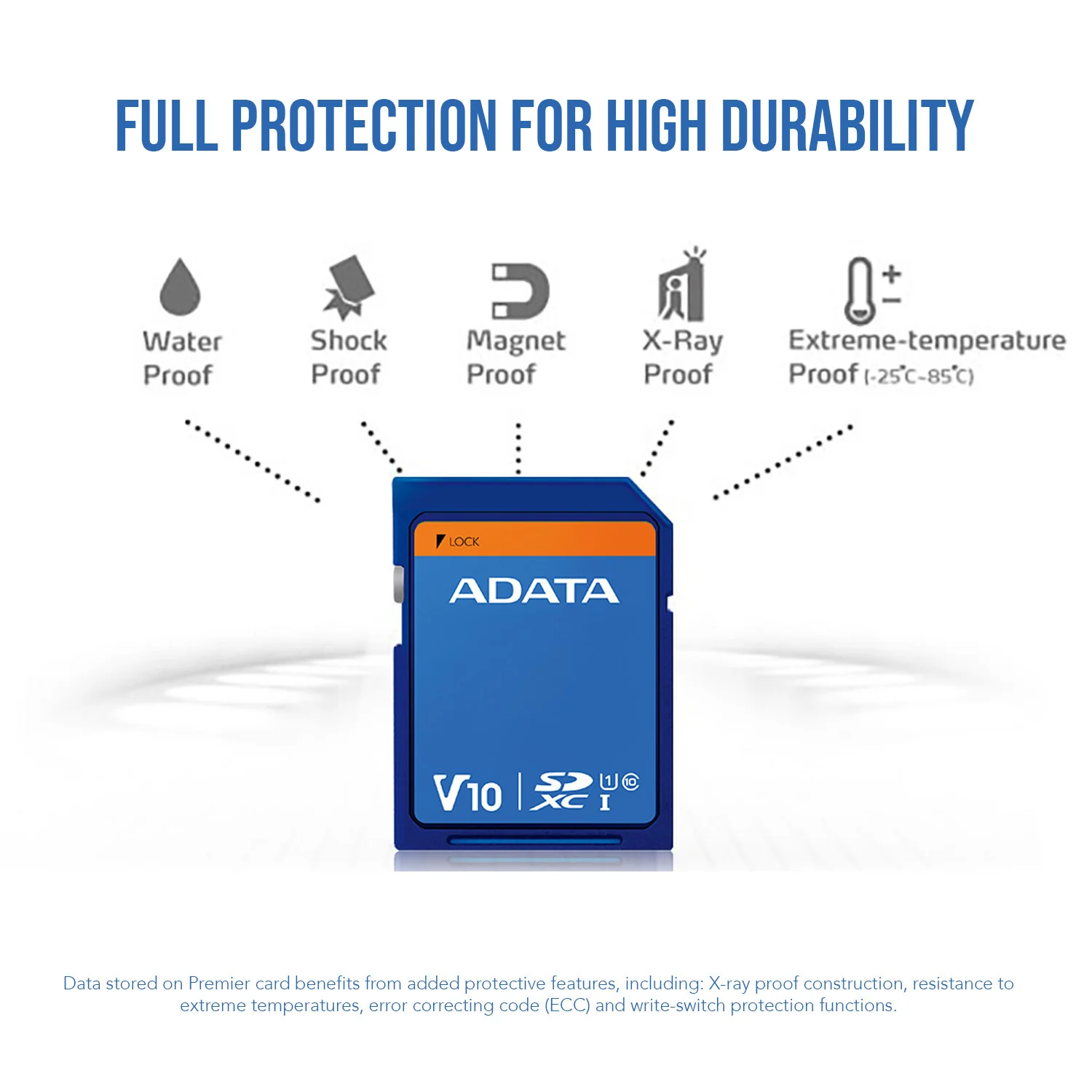 ADATA Premier 32GB SDHC UHS-I U1 Waterproof Shockproof Anti-Static Memory Card (10-Pack) Bundle - Image 5