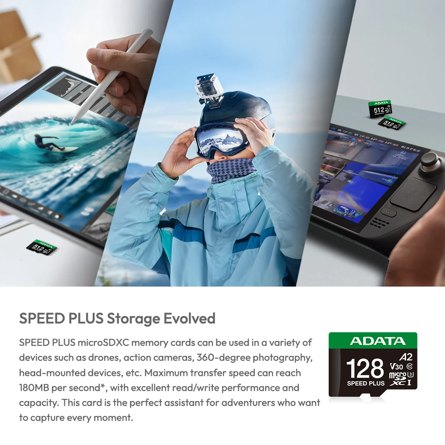 ADATA SPEED PLUS 128GB microSDXC UHS-I U3 Class 10 A2 V30 Temperature-Proof Memory Card - Image 4