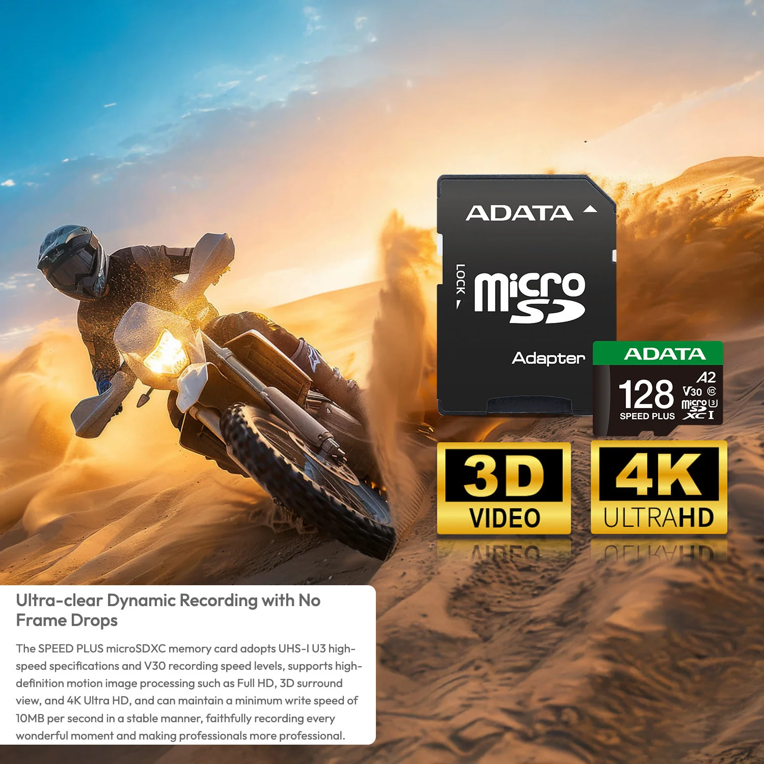 ADATA SPEED PLUS 128GB microSDXC UHS-I U3 Class 10 A2 V30 Temperature-Proof Memory Card - Image 7