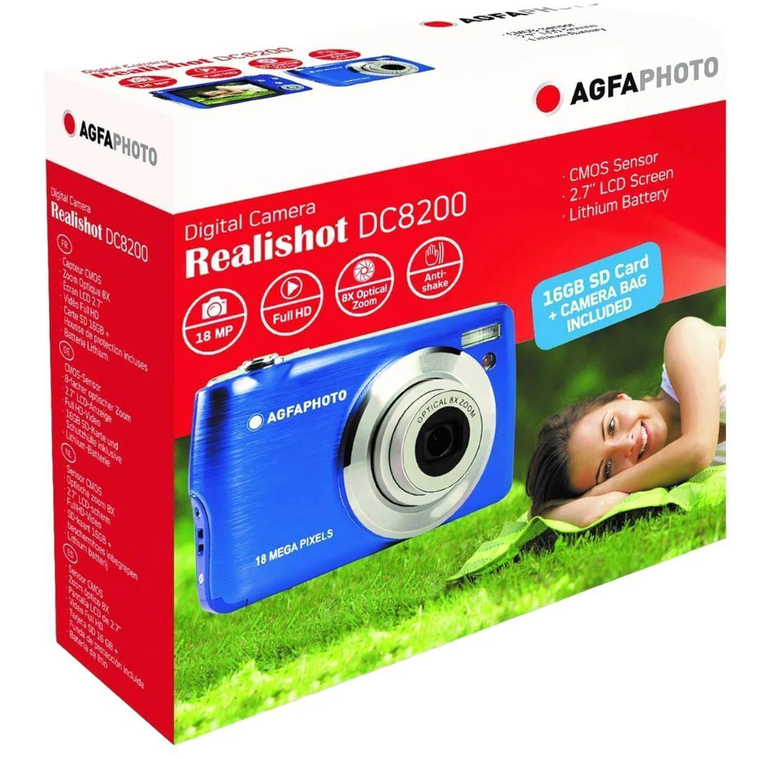 AGFAPhoto DC8200 18MP Compact Digital Camera with 8x Optical Zoom and 32GB Memory (Blue) - Image 2