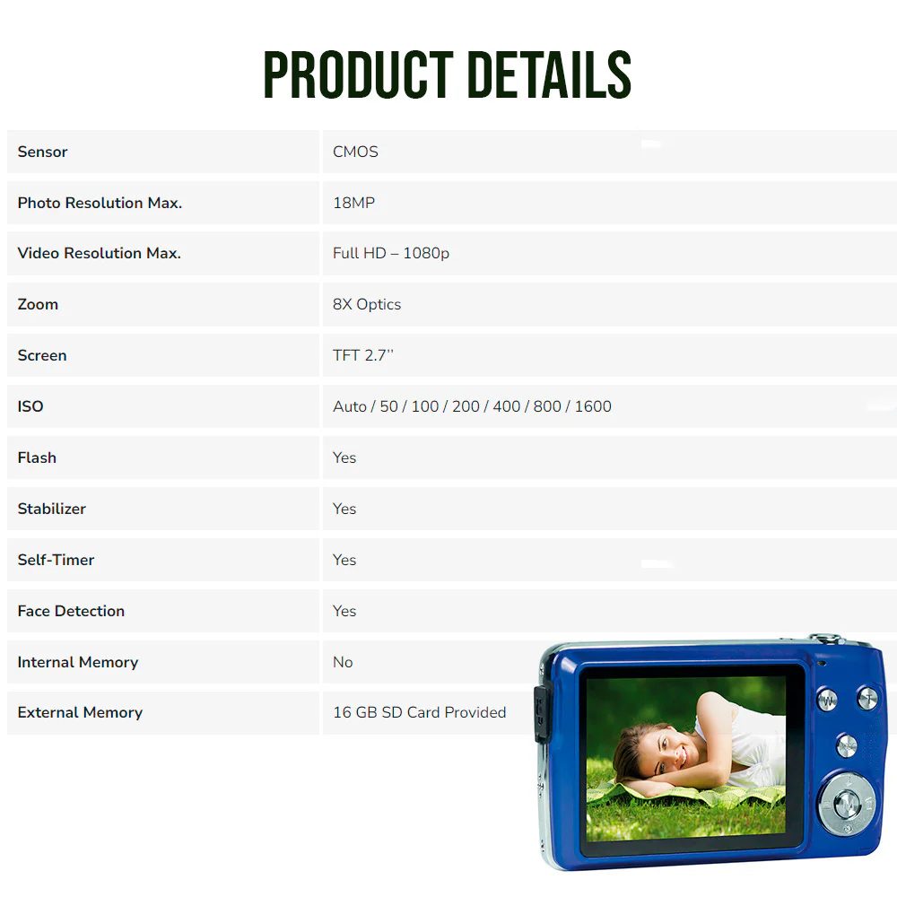 Agfa Photo DC8200 Compact Digital Camera (Blue) with Camera Case (Black and Galaxy Blue) Bundle - Image 7