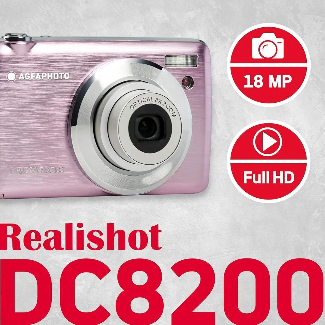 AGFAPhoto DC8200 18MP Compact Digital Camera with 8x Optical Zoom and 32GB Memory (Pink) - Image 4
