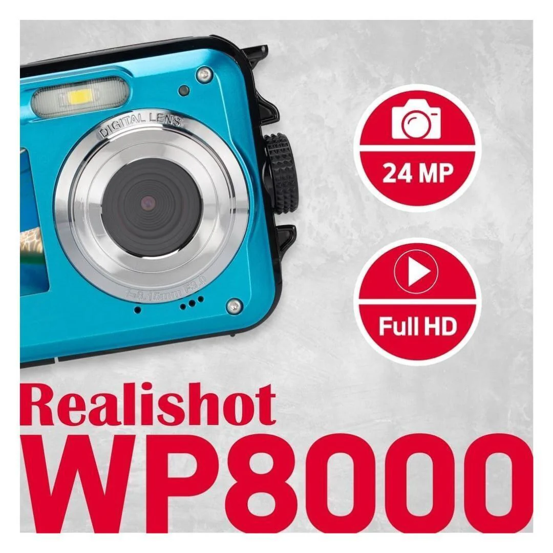 AGFAPhoto WP8000 24MP Waterproof Digital Camera with 3x Optical Zoom and Full-Frame Sensor (Blue) - Image 6