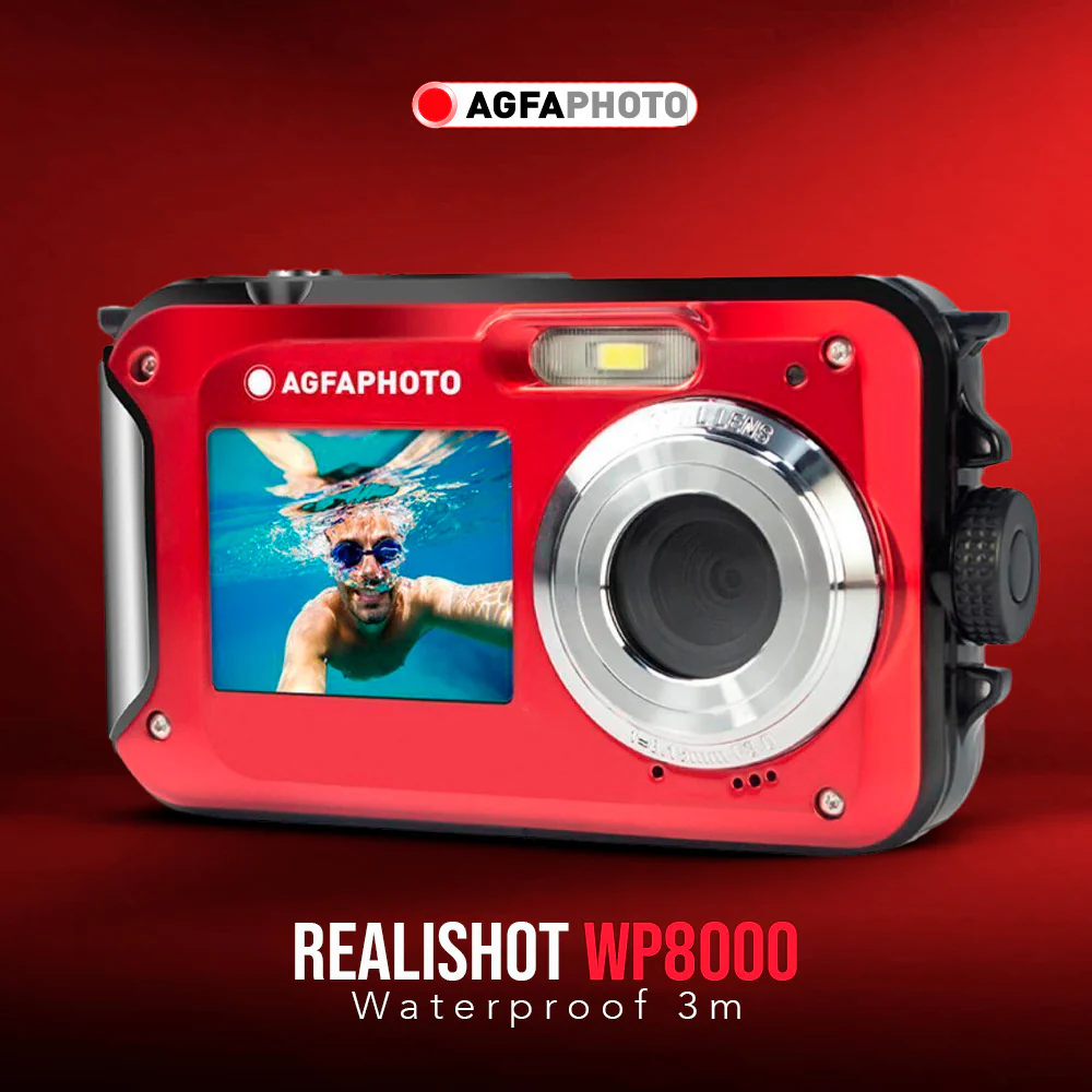 Agfa Photo WP8000 Waterproof Digital Camera (Red) with Camera Case (Black and Galaxy Blue) Bundle - Image 2