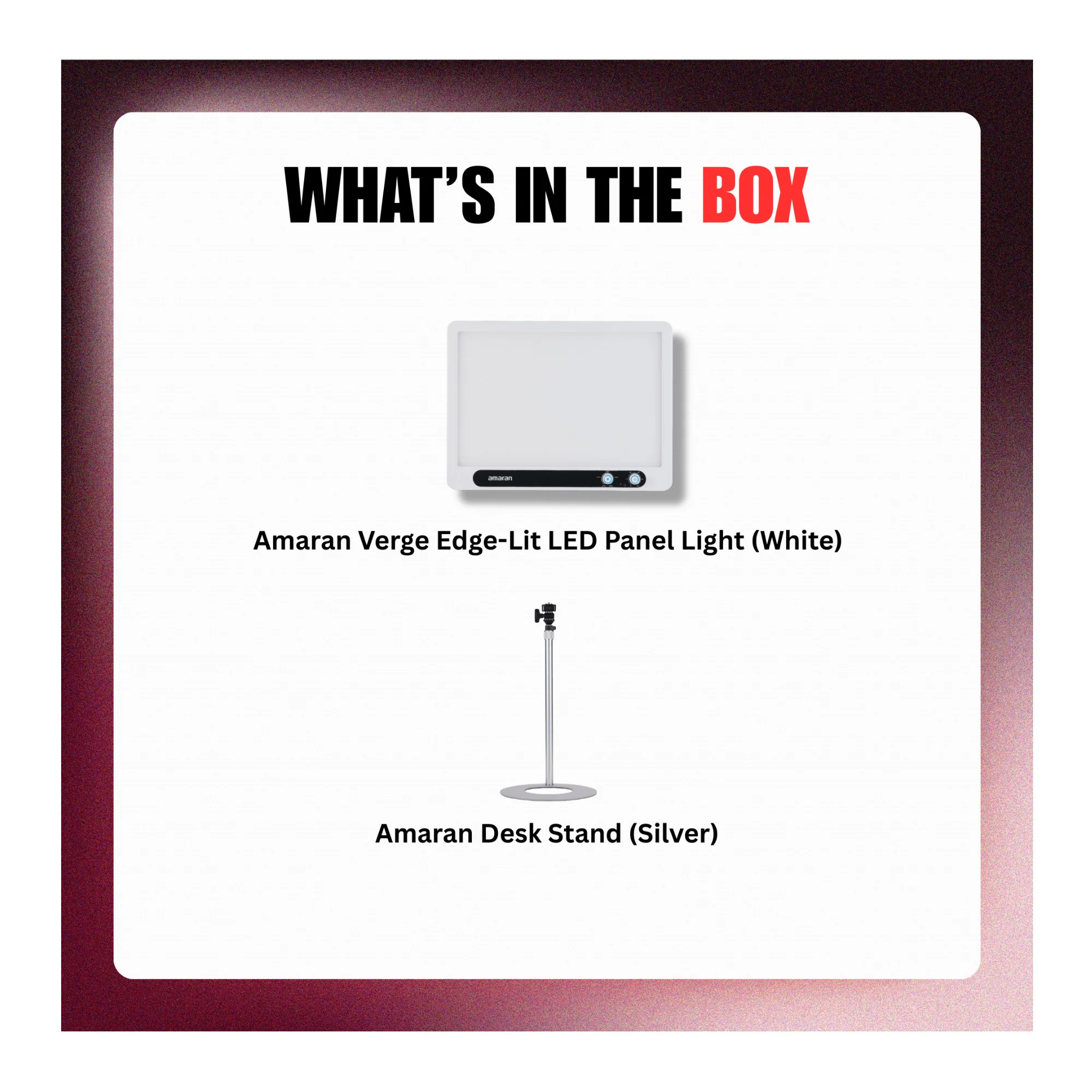 Amaran Verge Edge-Lit Flicker-Free Eye-Safe LED Panel Light (White, US) Bundle - Image 3