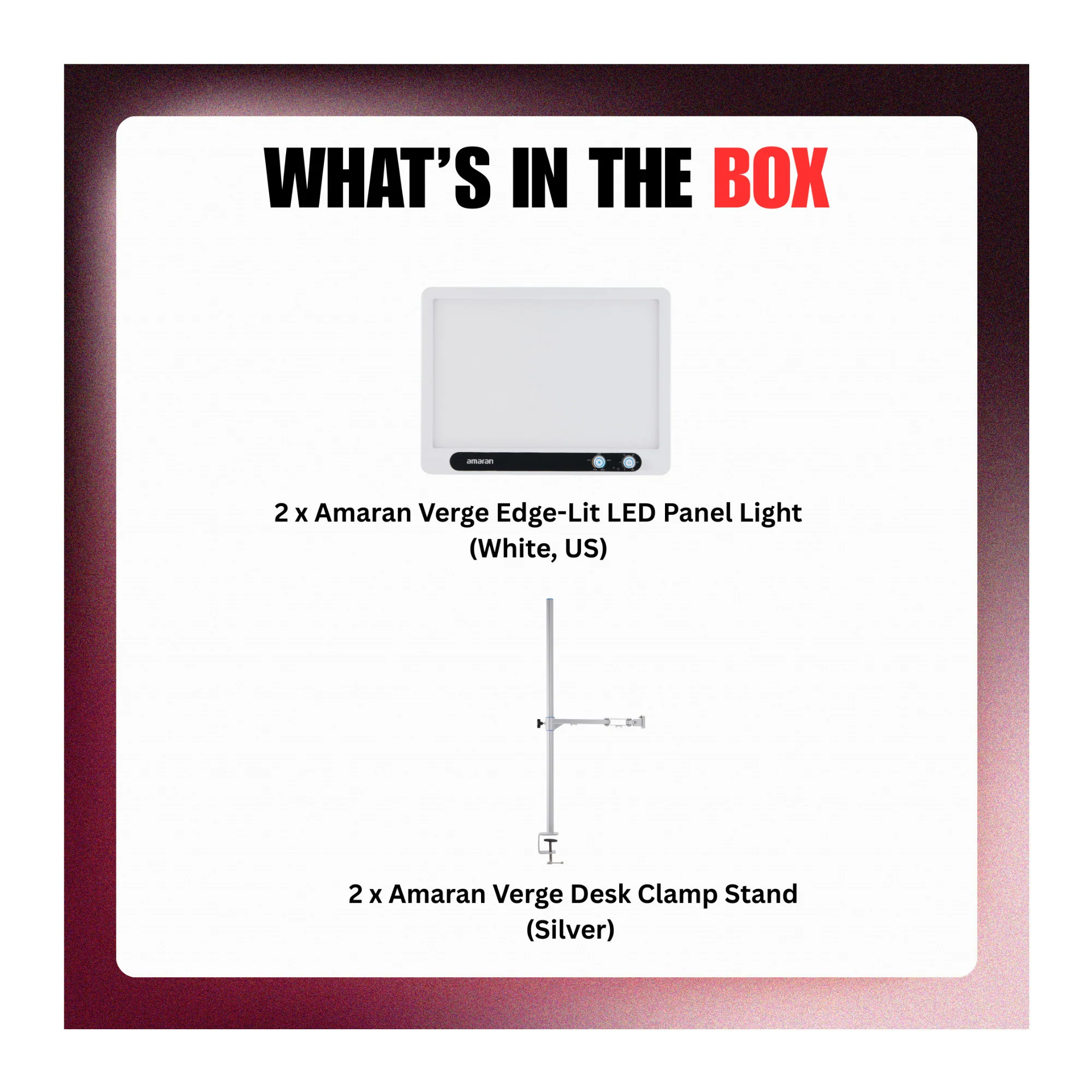 Amaran Verge Edge-Lit LED Panel Light (White, US) with Accessory Bundle - Image 10