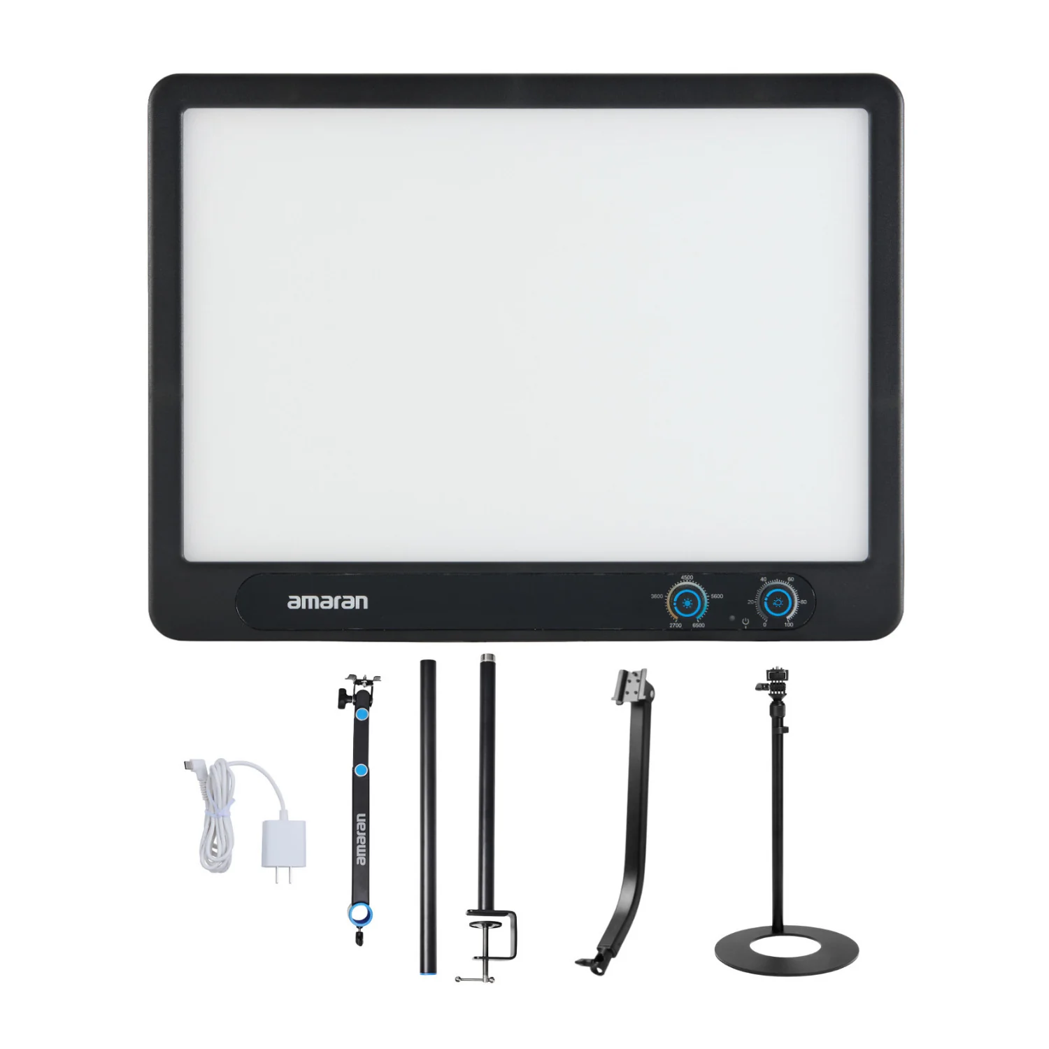 amaran Verge Edge-Lit LED Panel Light Flicker-Free (Charcoal, US) Bundle
