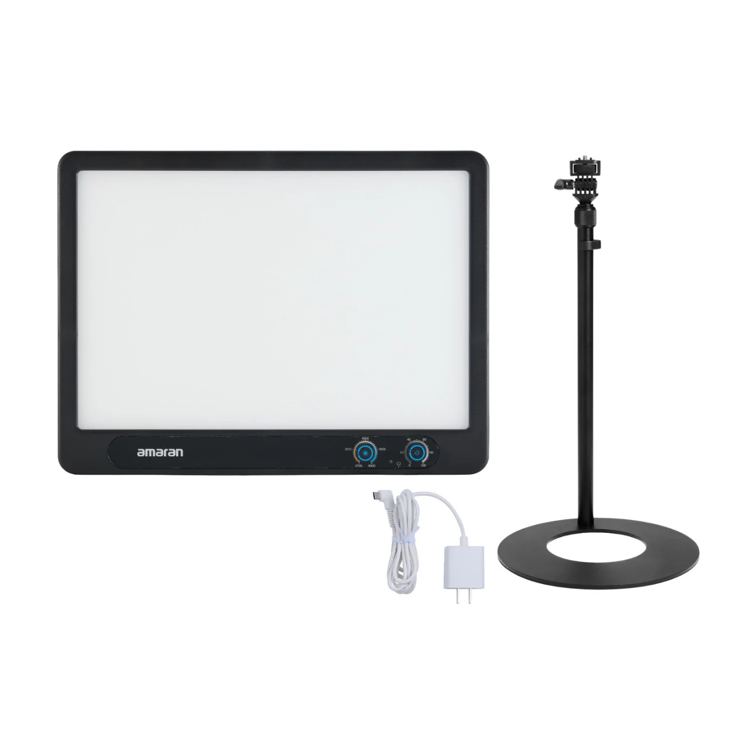 Amaran Verge Edge-Lit LED Panel Light Flicker-Free(Charcoal, US) with Base Stand