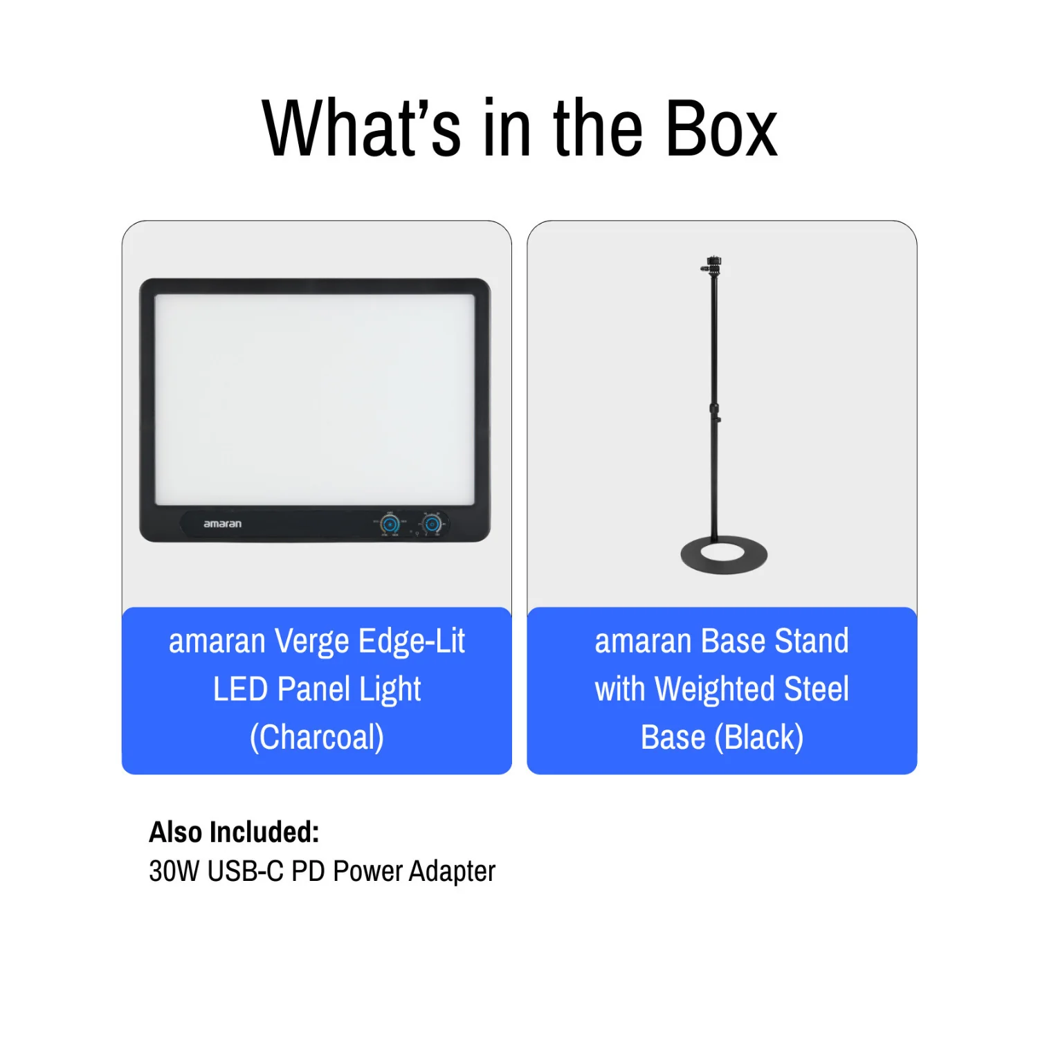 Amaran Verge Edge-Lit LED Panel Light Flicker-Free(Charcoal, US) with Base Stand - Image 6