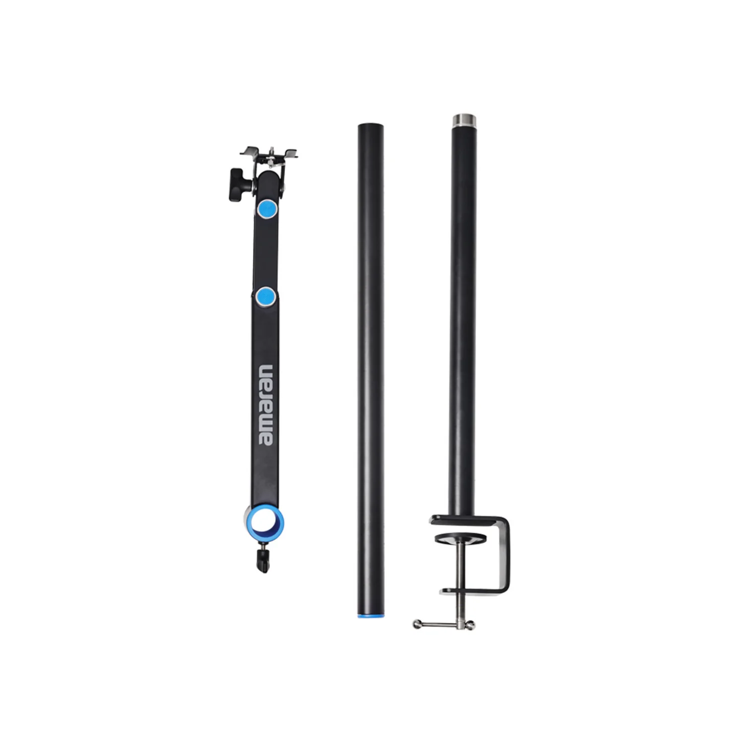 amaran Verge LED Panel Light (2-Pack Charcoal) with 2 x Desk Clamp Stand (Black) - Image 8
