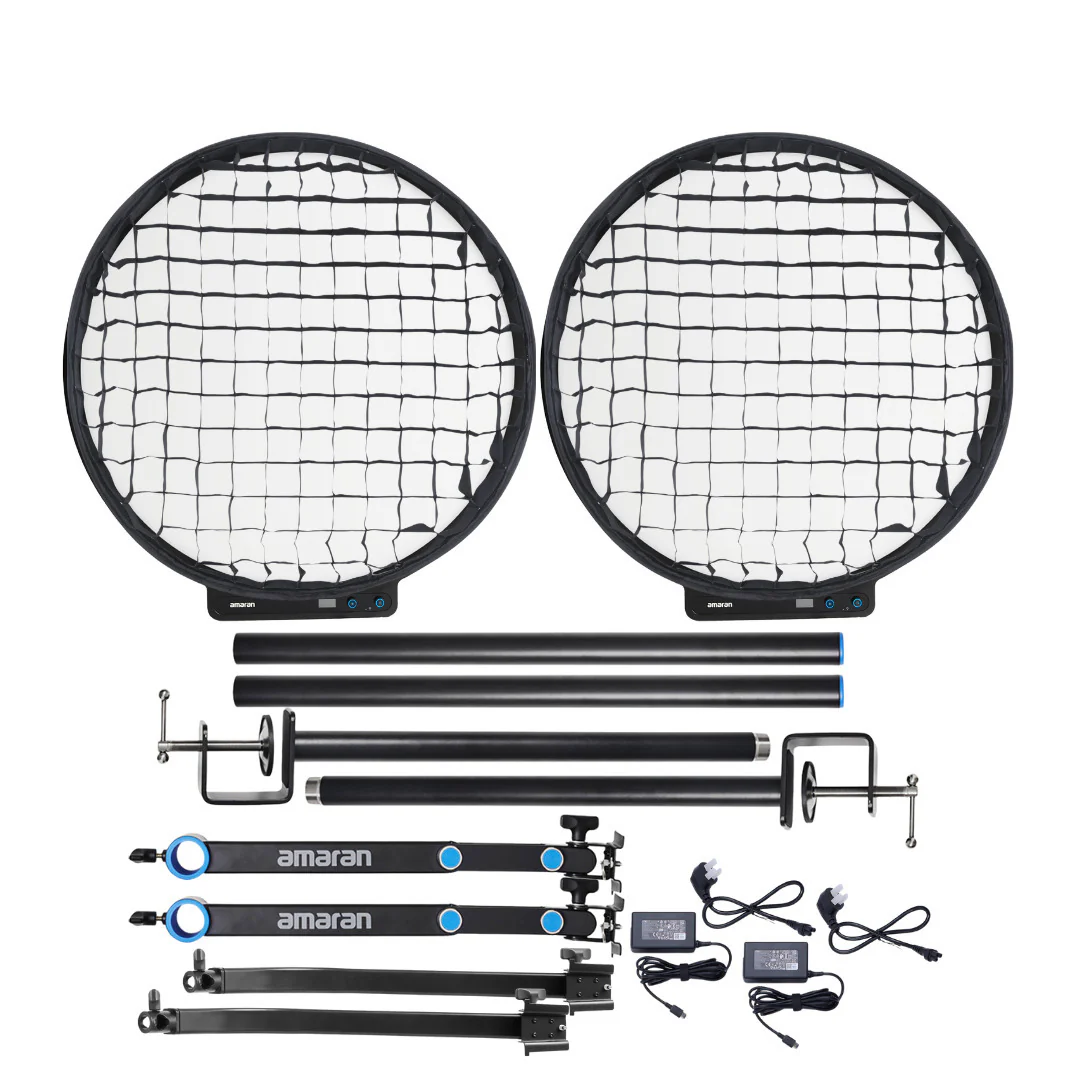 Amaran Verge Max Kit - Charcoal (US) with Light Control Grid and Stand Adapter