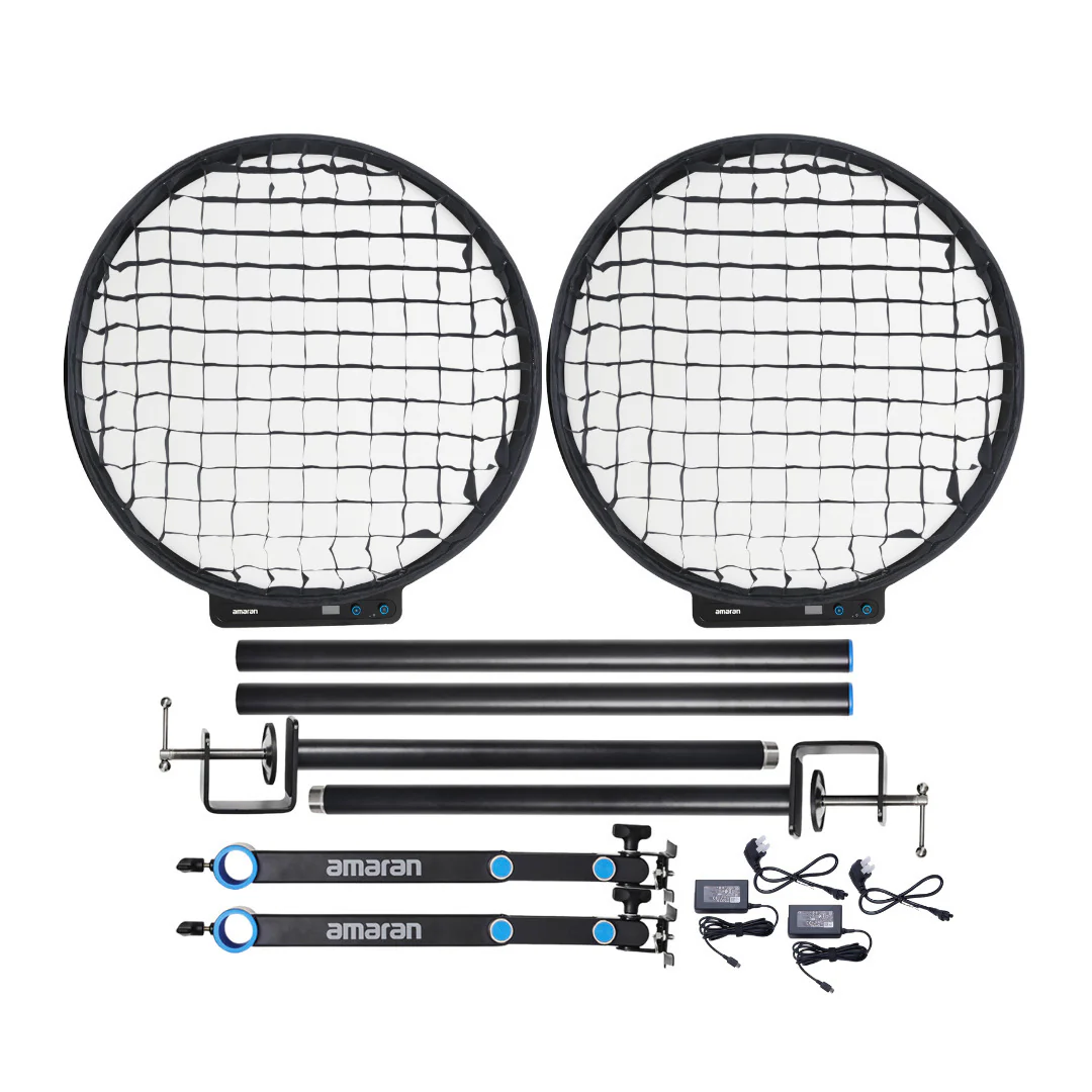 Amaran Verge Max Kit - Charcoal (US) with Light Control Grid Clip-On Bundle