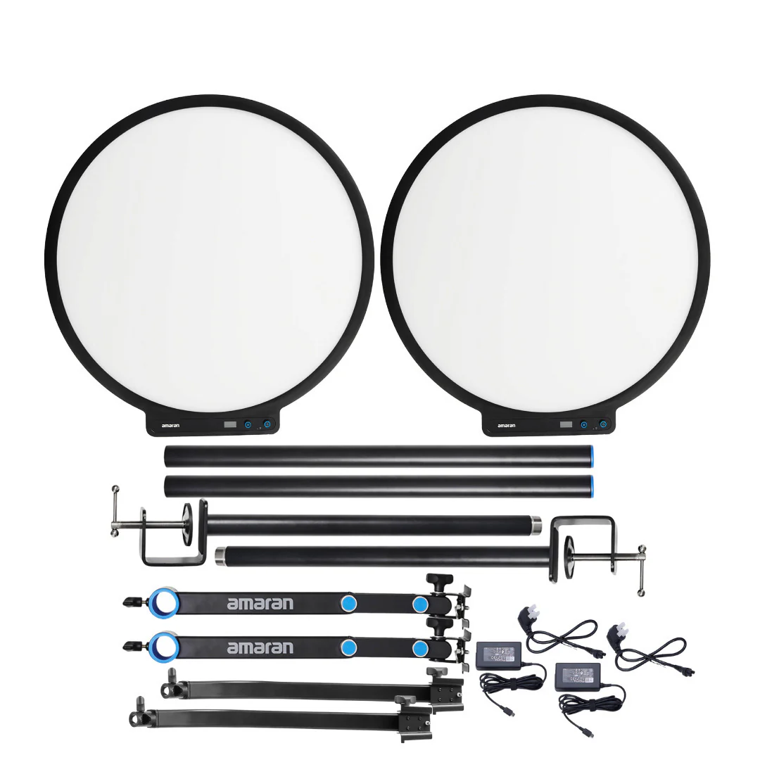 Amaran Verge Max Lighting Kit Bundle - Charcoal and 2 Black Stand Adapter Bundle