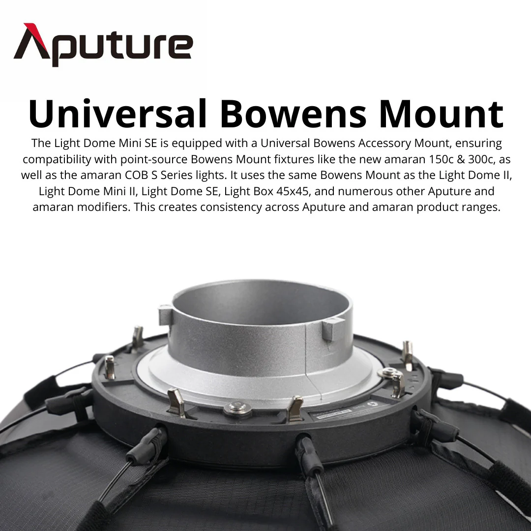 amaran Light Dome Mini SE Bowens Mount Octagonal Softbox and amaran Light Control Grid Bundle - Image 3
