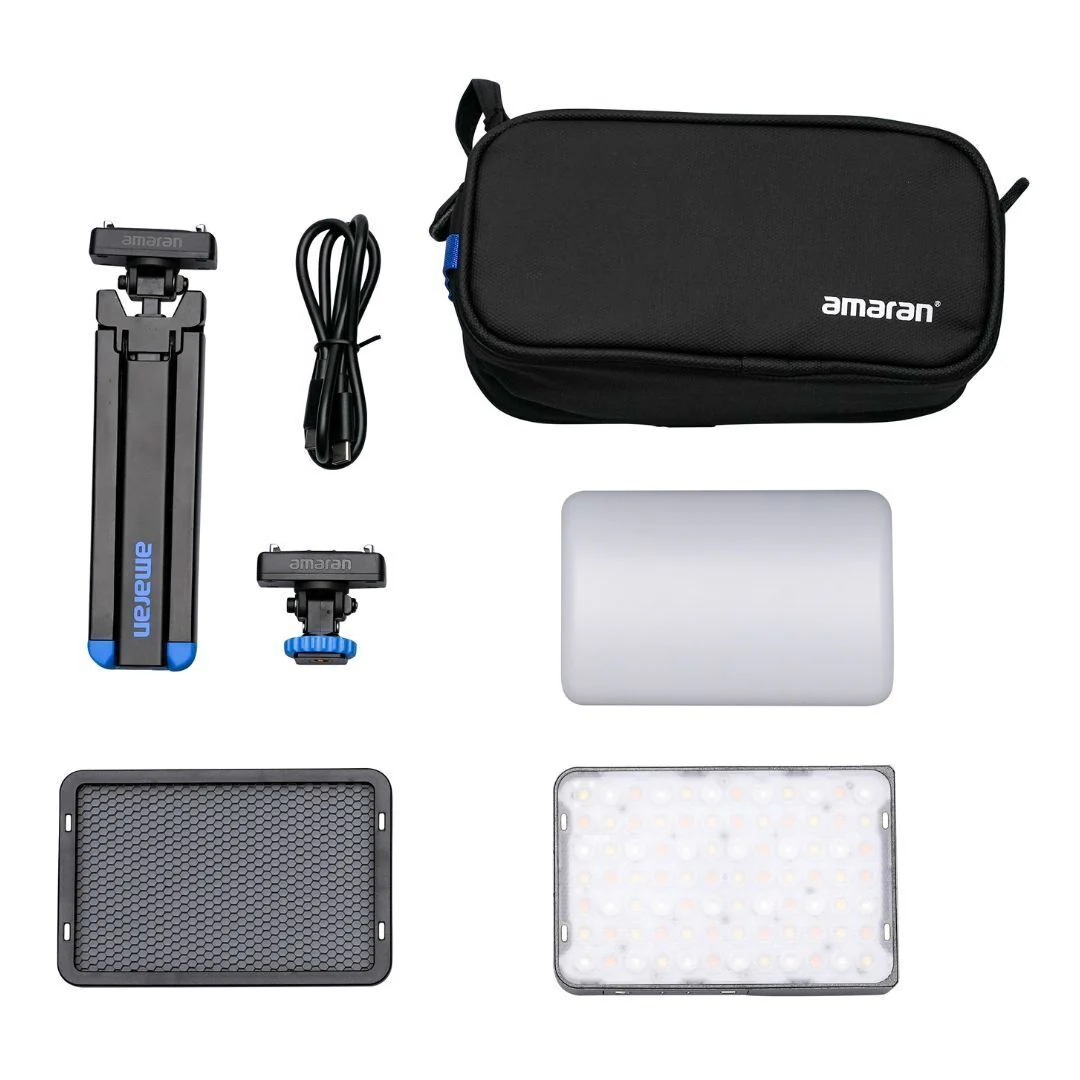 amaran Ace 25c Travel Ready Compact LED Light Creator Kit with Long-Lasting Battery (Silver)
