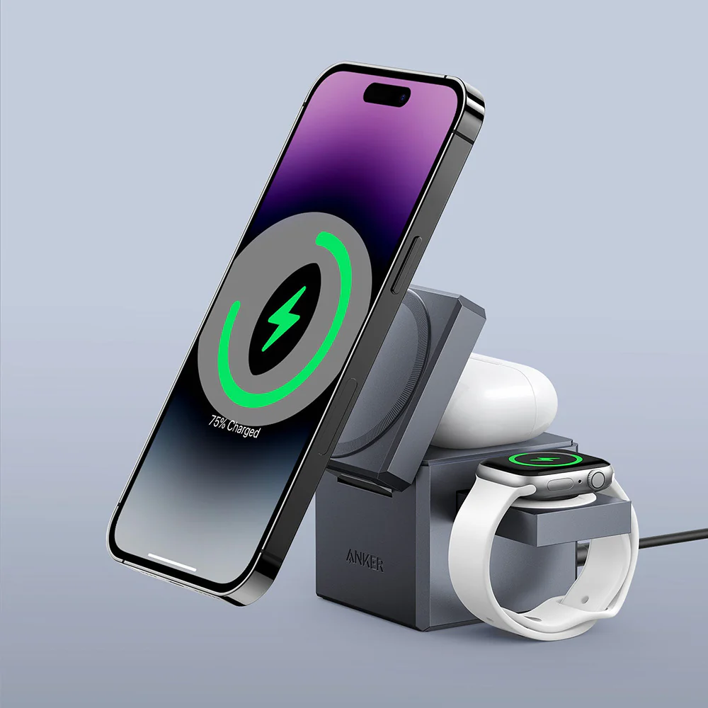 Anker 3-in-1 Wireless Charger with MagSafe for iPhone, Apple Watch, and AirPods - Image 4