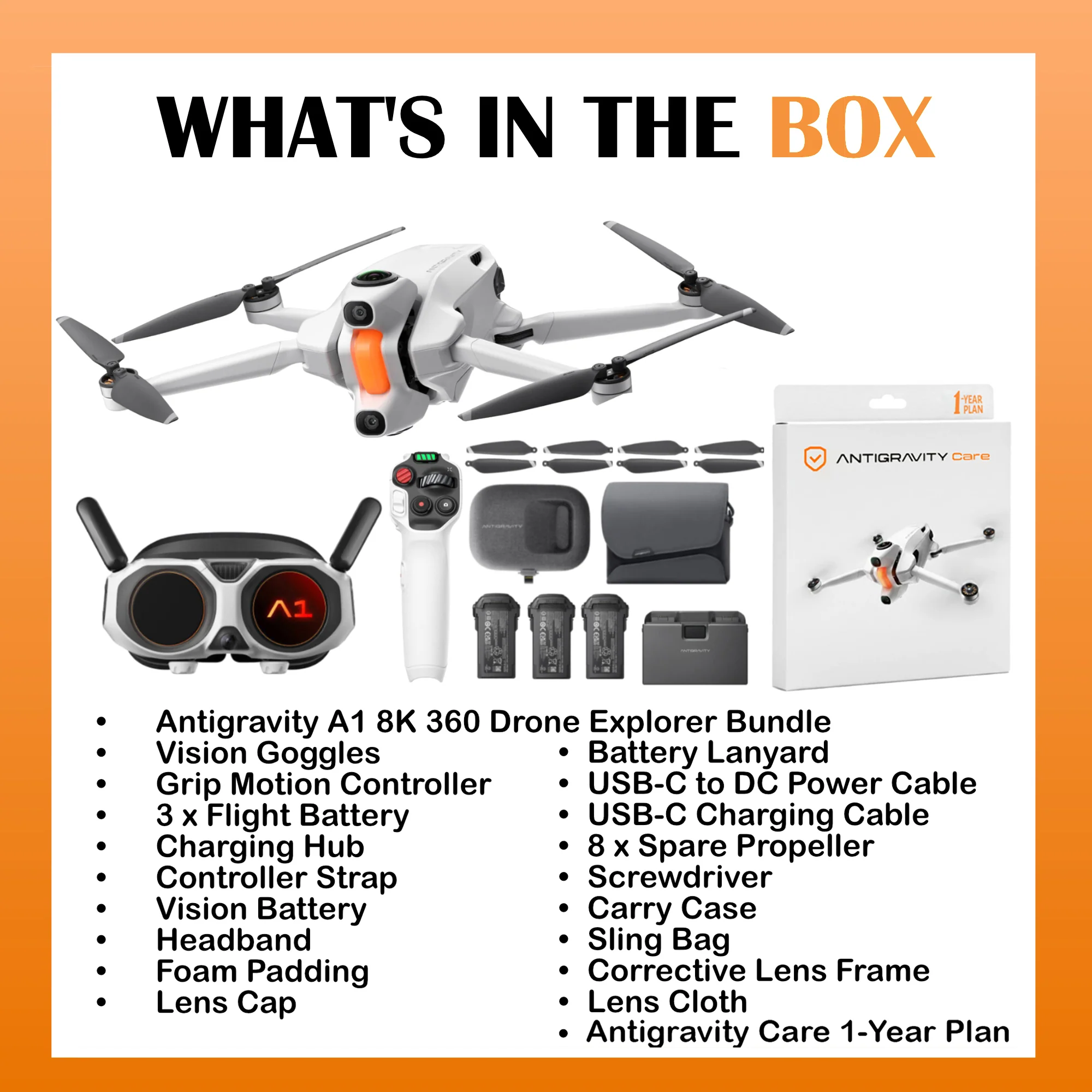 Antigravity A1 8K 360 Drone Explorer Bundle with 1-Year Plan Drone Protection - Image 8