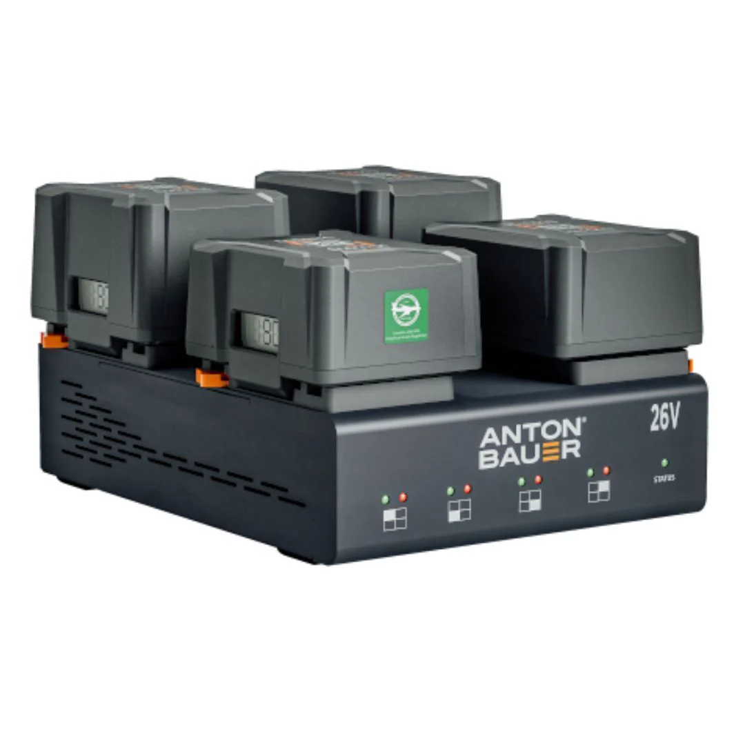 Anton Bauer Dionic 26V LP4 Quad Gold Mount Plus Charger with Dual Voltage and Expedited Charging - Image 3