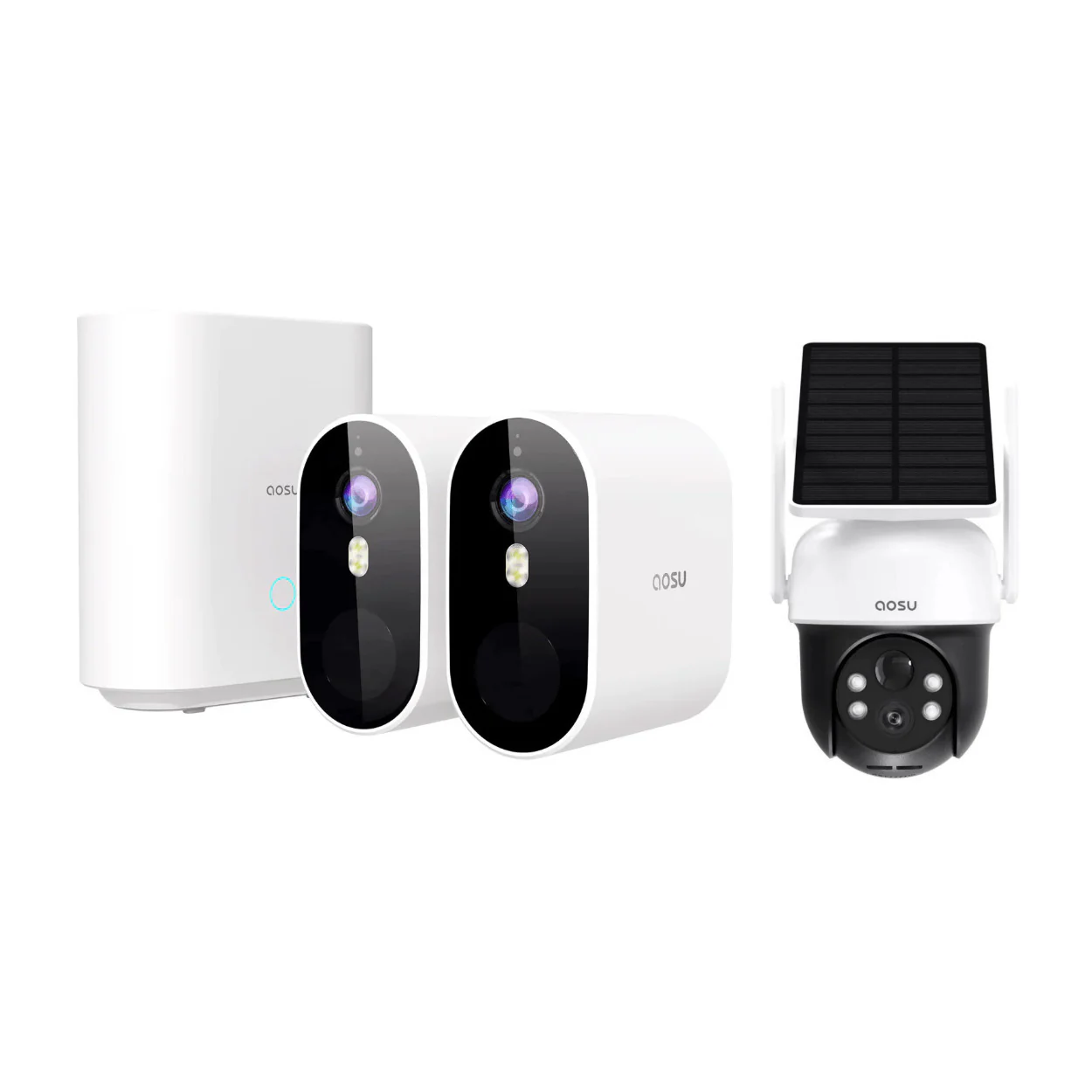 AOSU Security WirelessCam System Pro 2-Cam Kit and SolarCam D1 Classic 2K Camera