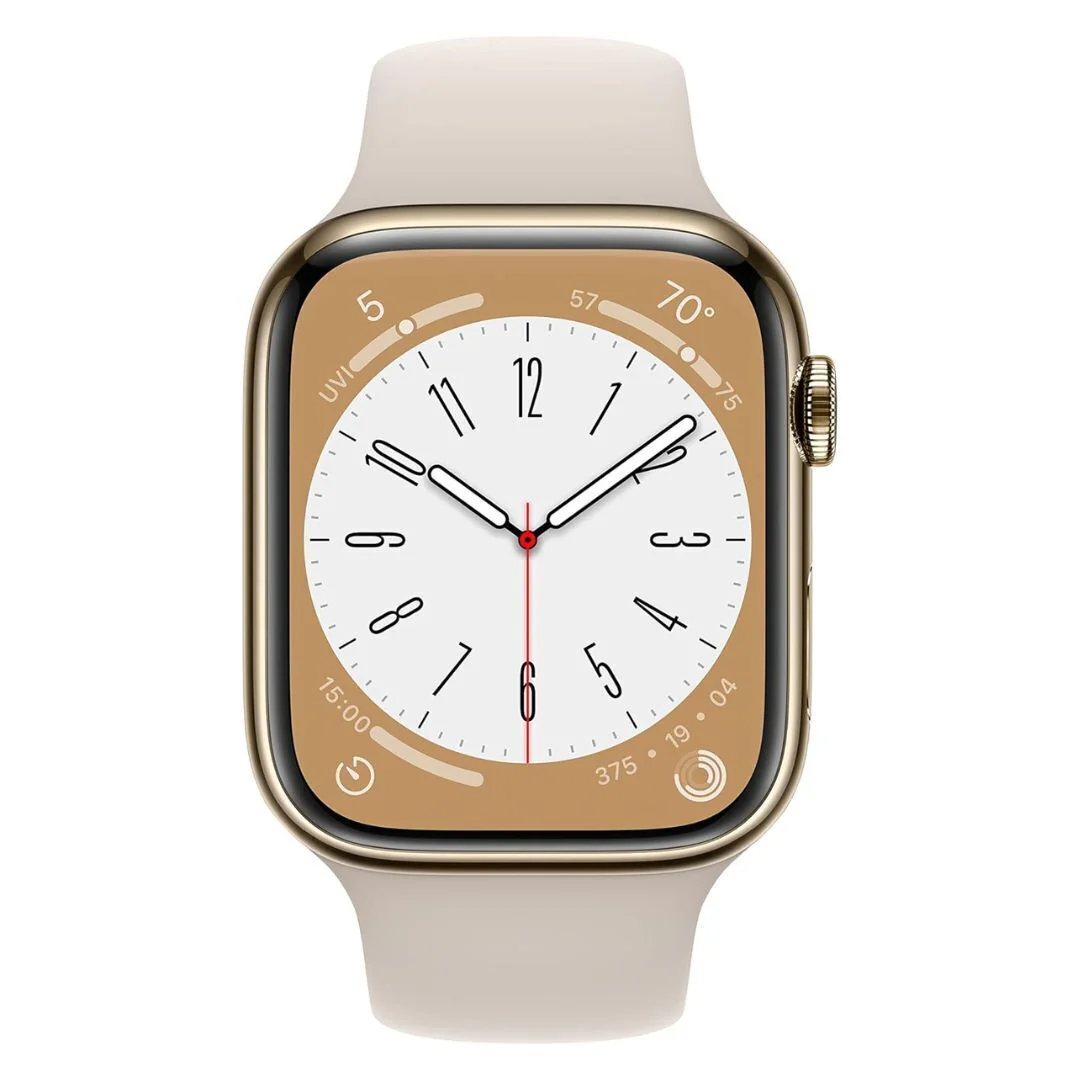 Apple Watch Series 8 (GPS + Cellular, 45mm) – Gold Stainless Steel Case, M/L Band (Used) - Image 2