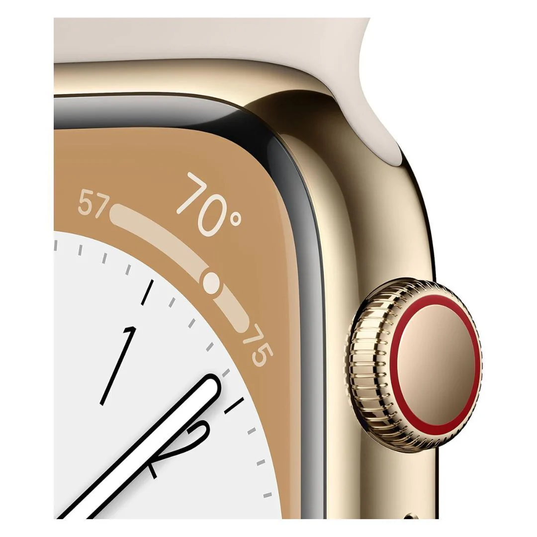 Apple Watch Series 8 (GPS + Cellular, 45mm) – Gold Stainless Steel Case, M/L Band (Used) - Image 3