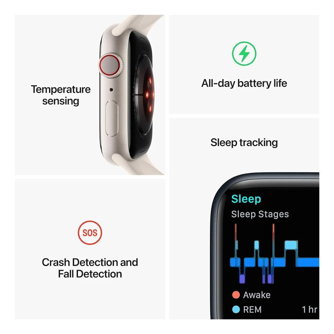 Apple Watch Series 8 (GPS + Cellular, 45mm) – Gold Stainless Steel Case, M/L Band (Used) - Image 4