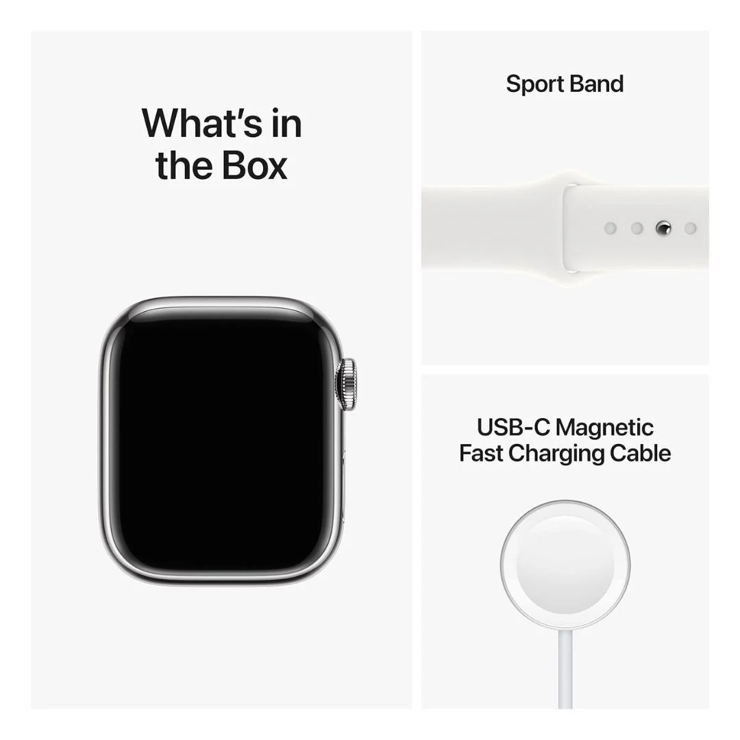Apple Watch Series 8 (GPS + Cellular, 41mm) – Silver Aluminum Case (Used) - Image 4