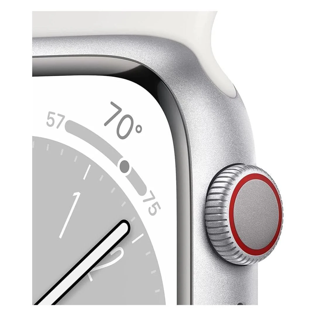 Apple Watch Series 8, 41mm GPS (Silver Aluminum Case, White Sport Band S/M) (Certified Refurbished) - Image 3