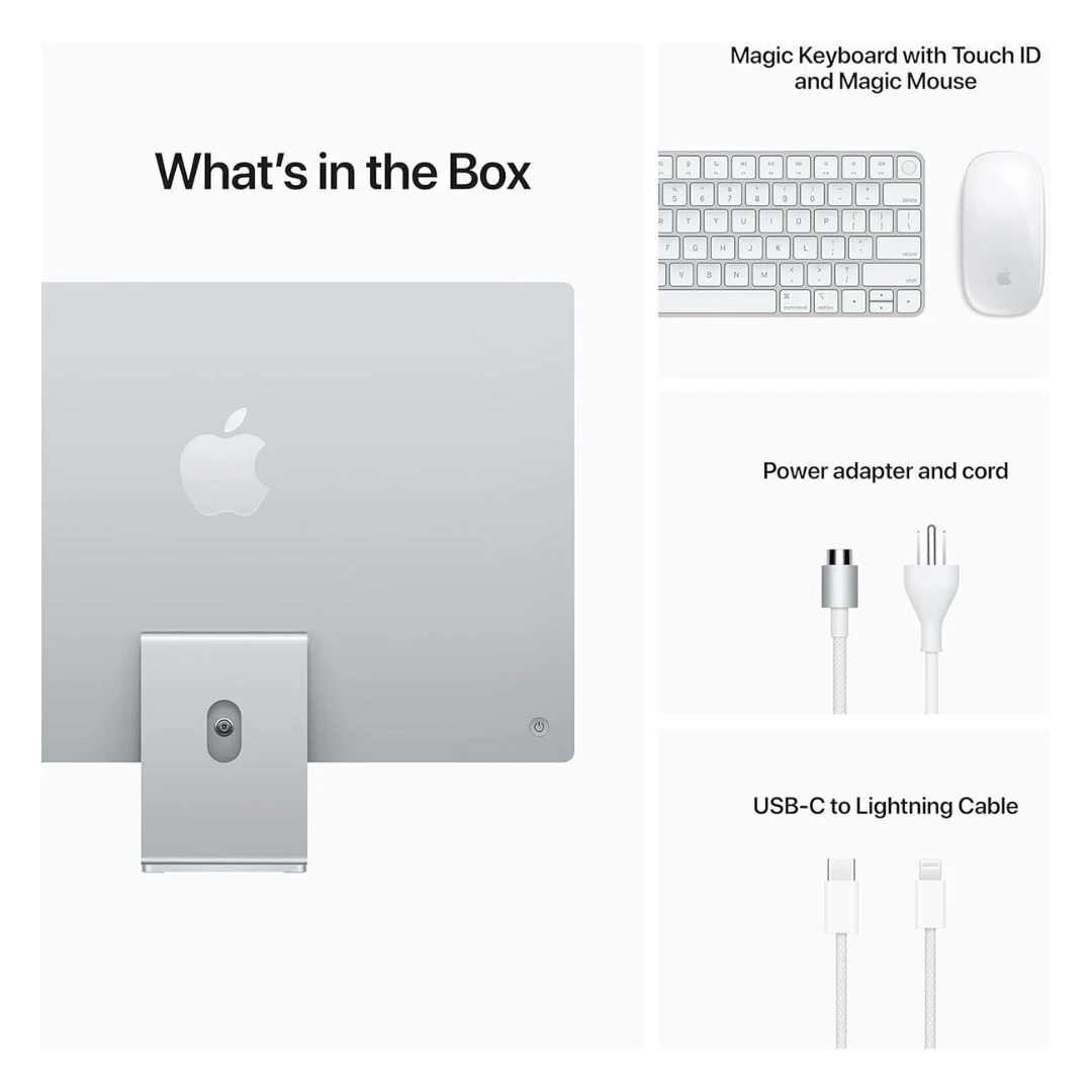 Apple iMac 24" with Apple M1 Chip, 8GB RAM, 256GB SSD, Silver (Used) - Image 6