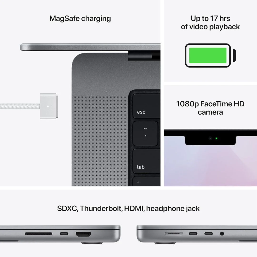 Apple MacBook Pro 14" (2021) with M1 Pro Chip, 10-Core CPU, 16-Core GPU, Space Gray (Certified Refurbished) - Image 3
