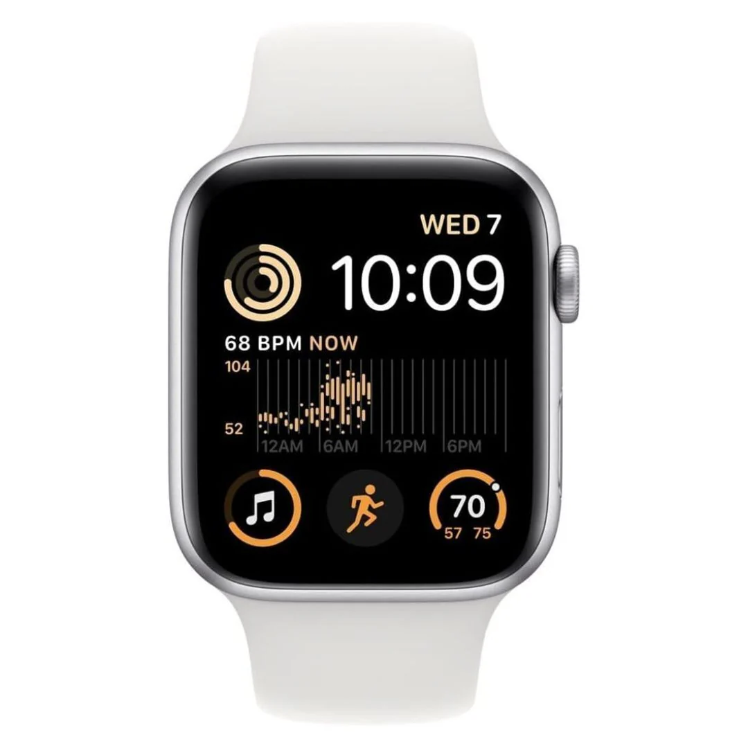 Apple Watch SE (2nd Gen) GPS + Cellular 40mm Silver Aluminum Case with White Band (Certified Refurbished) - Image 2