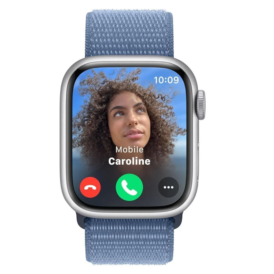 Apple Watch Series 9 GPS 41mm Silver Aluminum Case with Winter Blue Sport Loop with Blood Oxygen App - Image 3