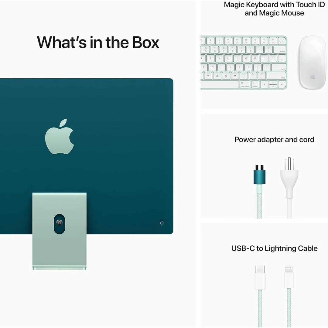 Apple iMac 24" with Apple M1 Chip, 8-Core CPU, 8GB RAM, 512GB SSD, Green (Certified Refurbished) - Image 5