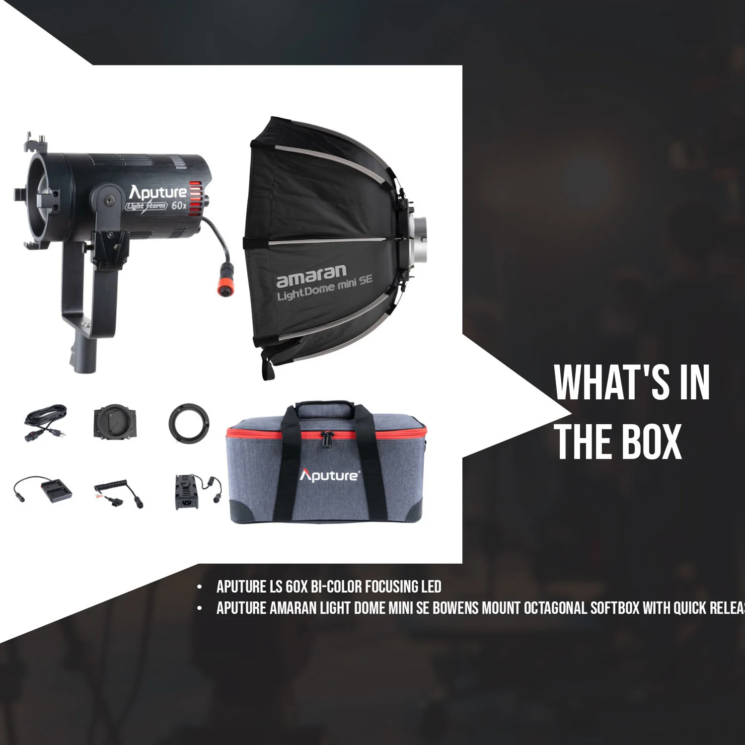 Aputure LS 60X Bi-Color Focusing LED and Aputure amaran Light Dome Mini SE Softbox Bundle - Image 7