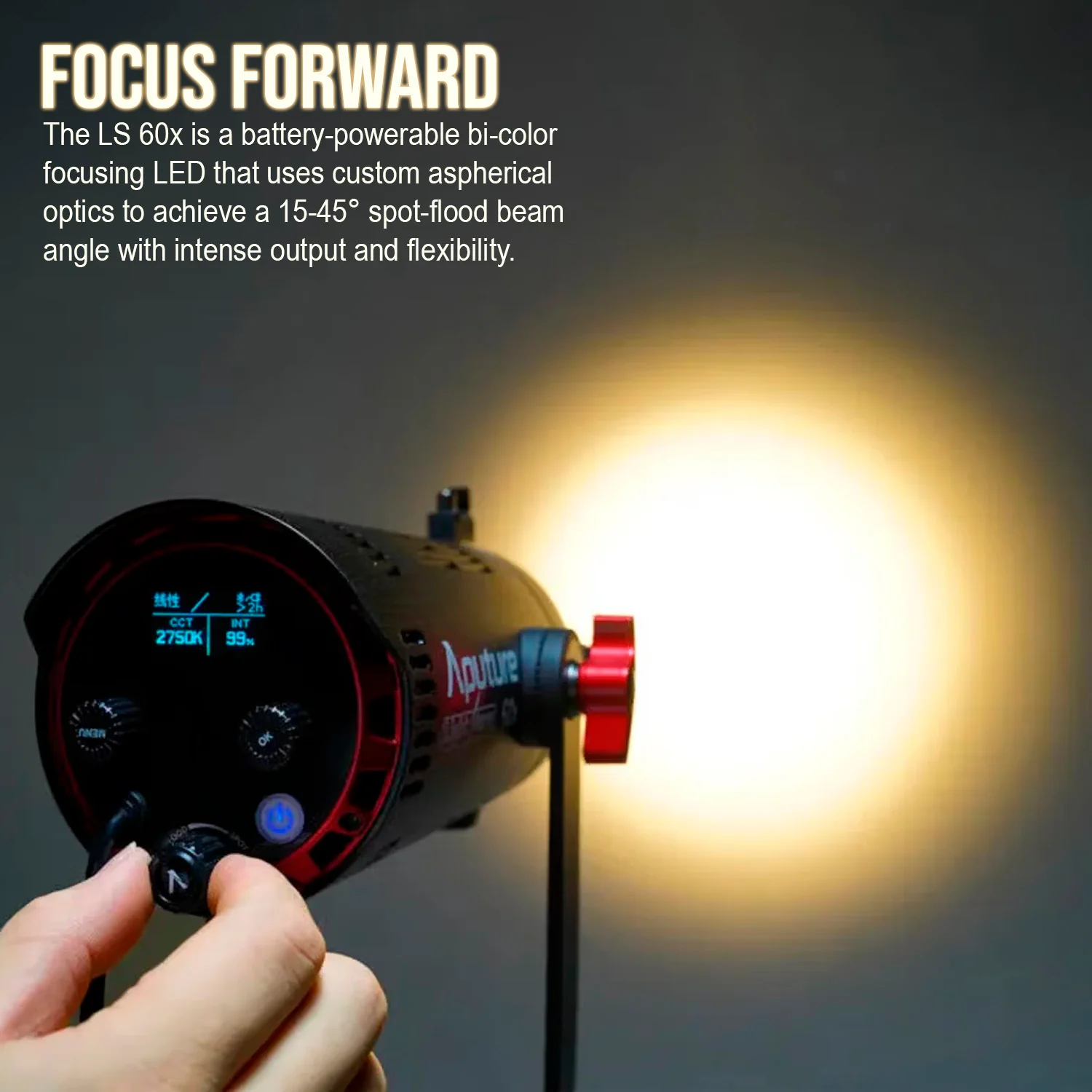 Aputure LS 60X Bowen's Mount Compatible Bi-Color Focusing LED and Light Dome III Softbox Bundle - Image 3