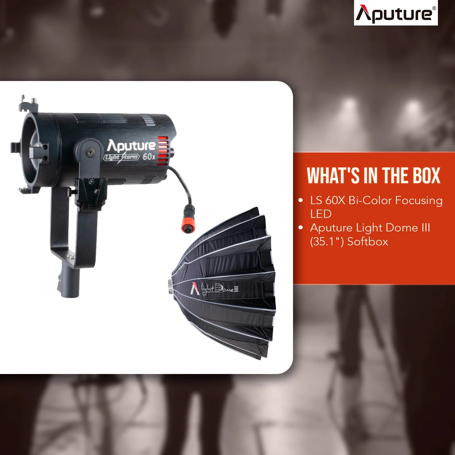Aputure LS 60X Bowen's Mount Compatible Bi-Color Focusing LED and Light Dome III Softbox Bundle - Image 7