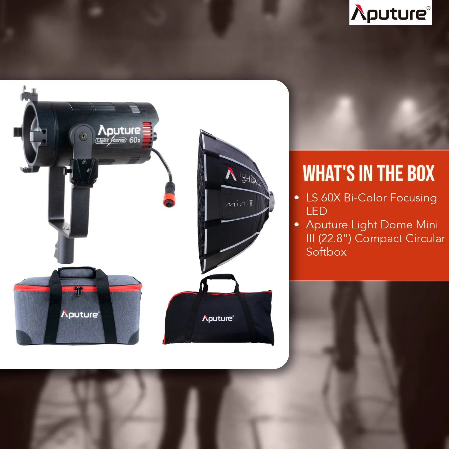 Aputure LS 60X Bi-Color Focusing LED with Light Dome Mini III Softbox Bundle - Image 7