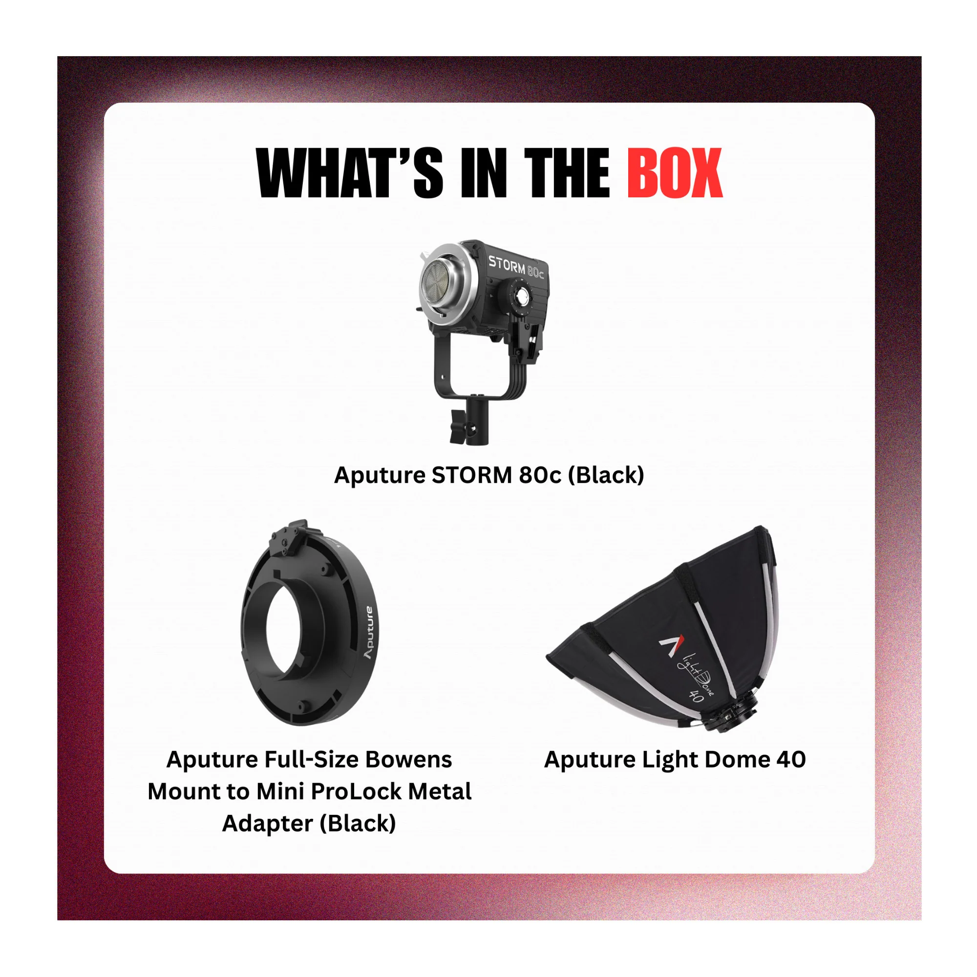 Aputure STORM 80c Bundle with Light Dome 40 and Bowens Mount Adapter - Image 10