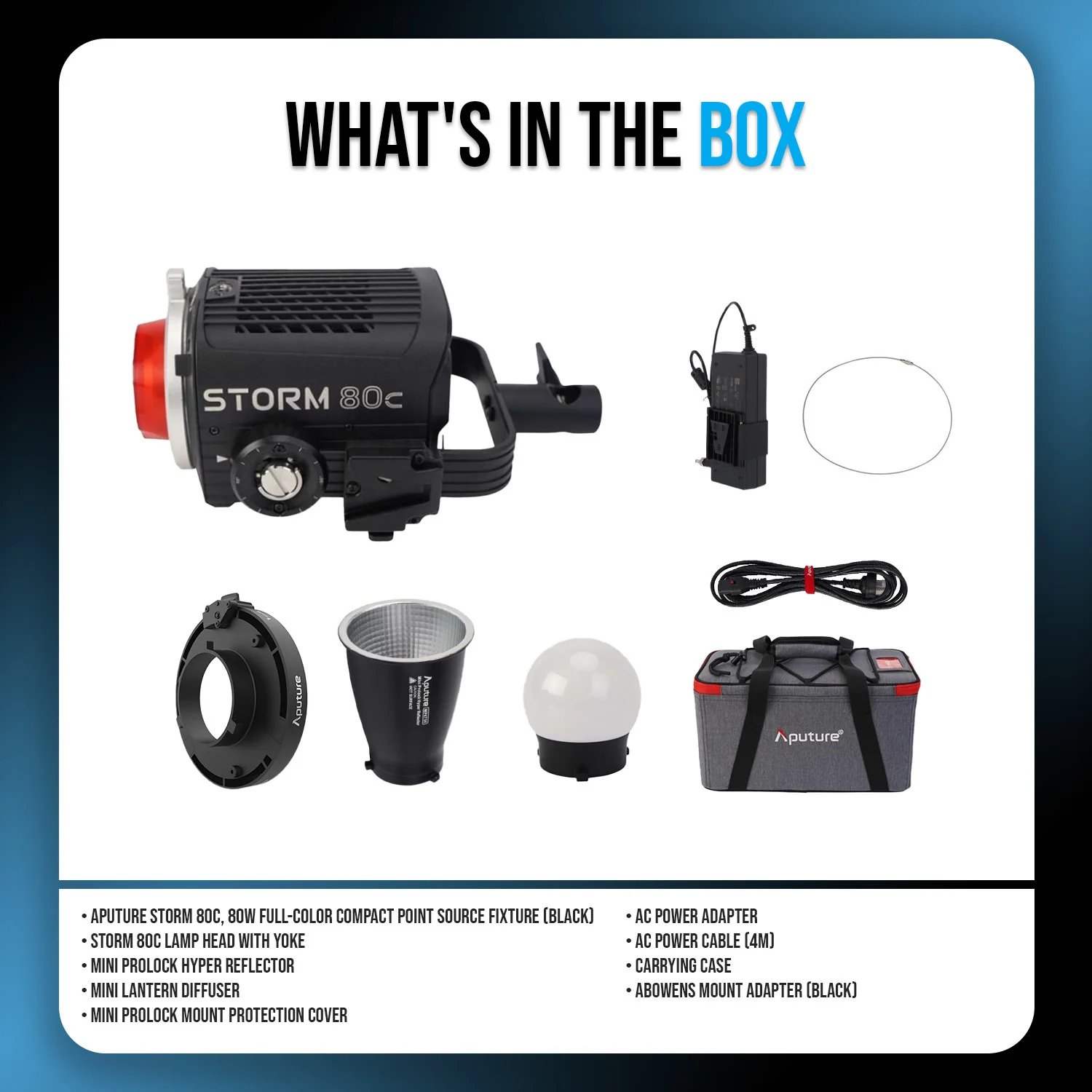 Aputure STORM 80c (Black) and Bowens Mount Adapter Bundle - Image 9
