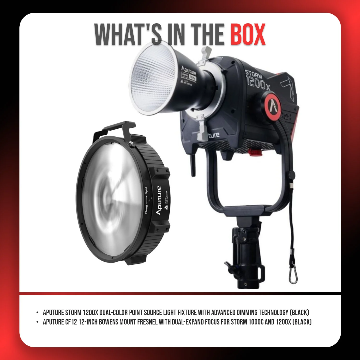 Aputure STORM 1200x Dual-Color Point Source Light Fixture with Dimming Technology Bundle - Image 7