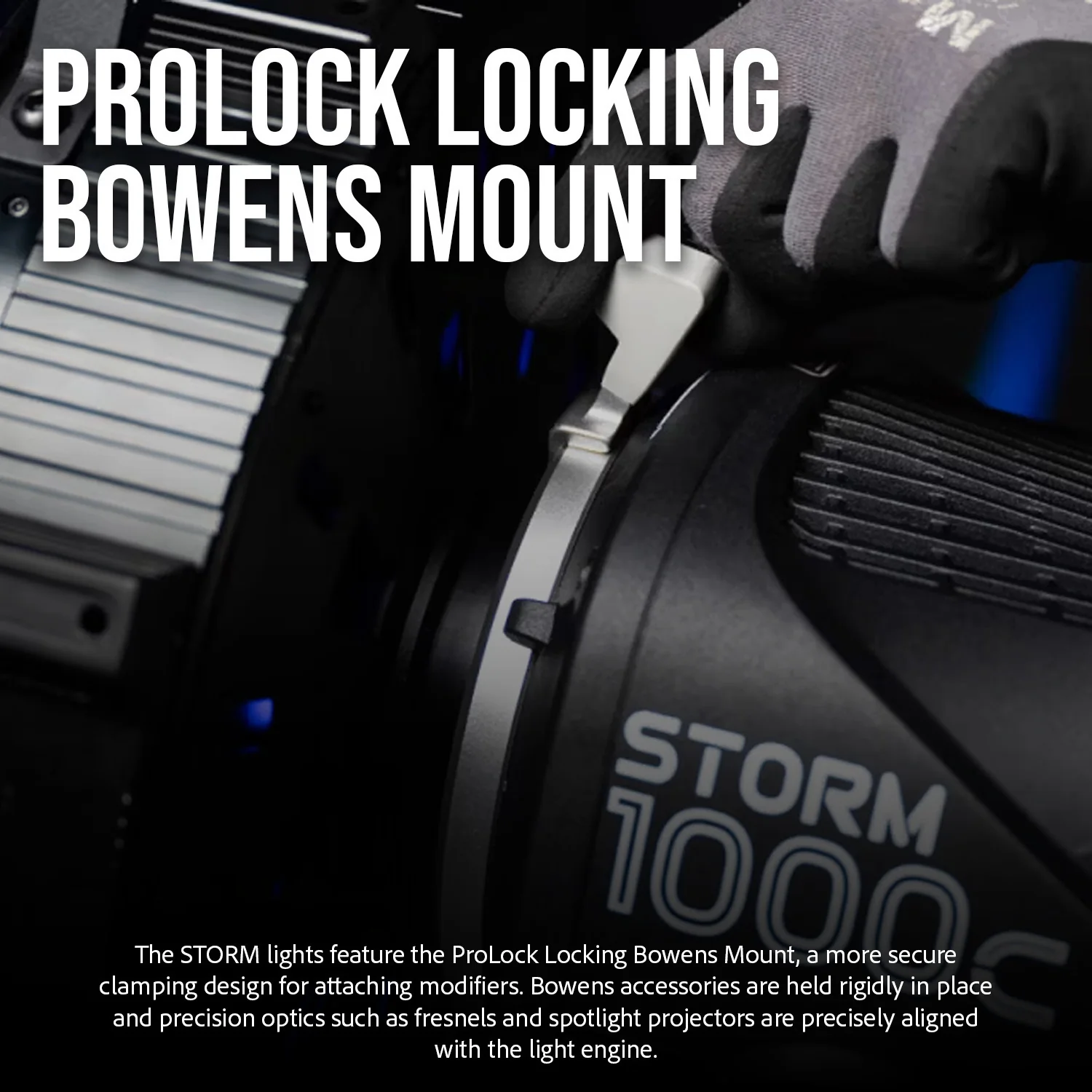 Aputure Storm 1000c Point-Source Fixture with Wide Hyper Reflector (Black) with CF12 Fresnel Bundle - Image 6