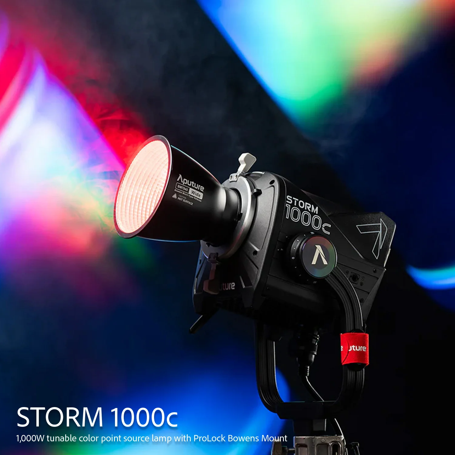 Aputure Storm 1000c Point-Source Fixture with Wide Hyper Reflector (Black) with Barn Doors Bundle - Image 2