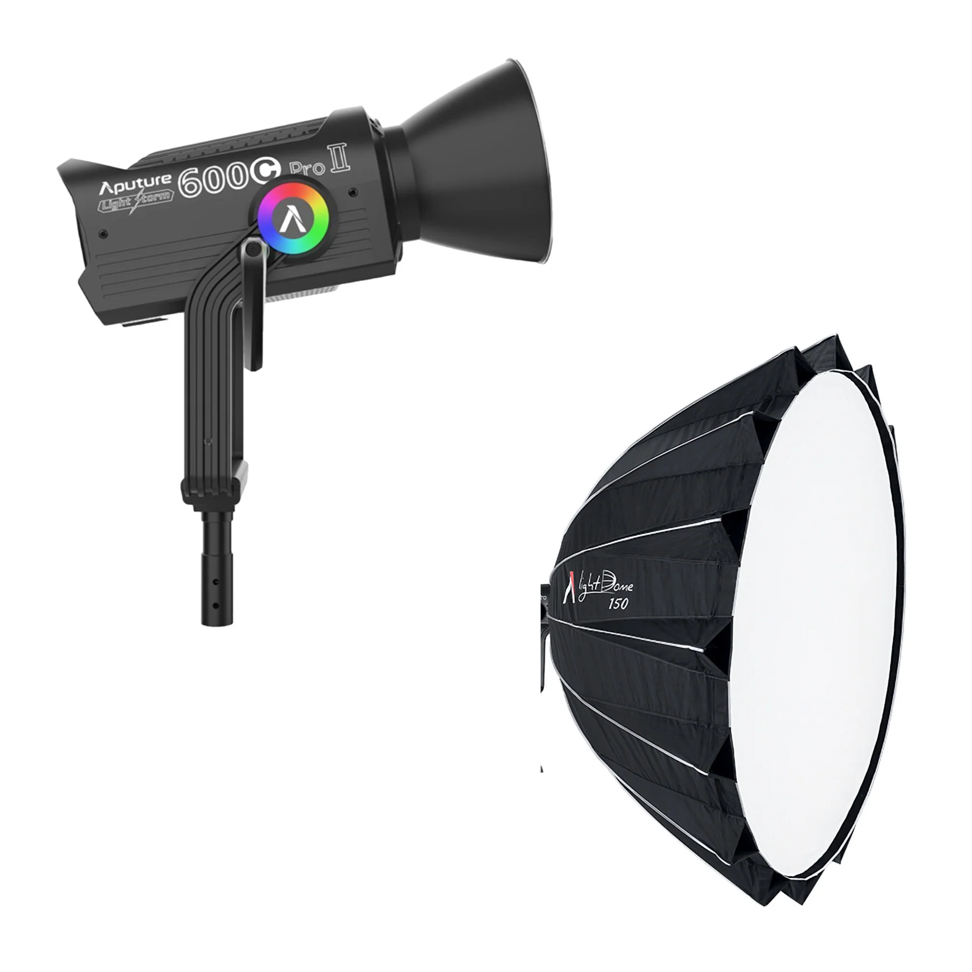 Aputure LS 600C Pro II RGB LED 46 Preset Effects Monolight (A-Mount) with Light Dome 150 Bundle