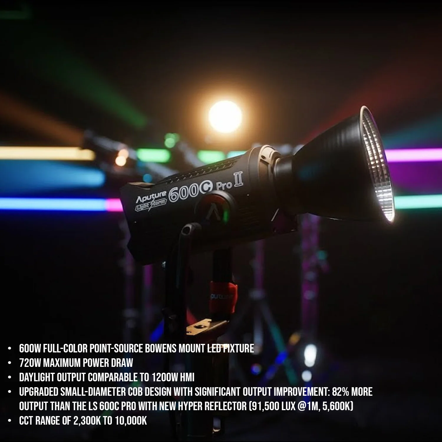 Aputure LS 600c Pro II RGB LED Monolight with 46 Built-In Preset Source Effects (A-Mount) Bundle - Image 3