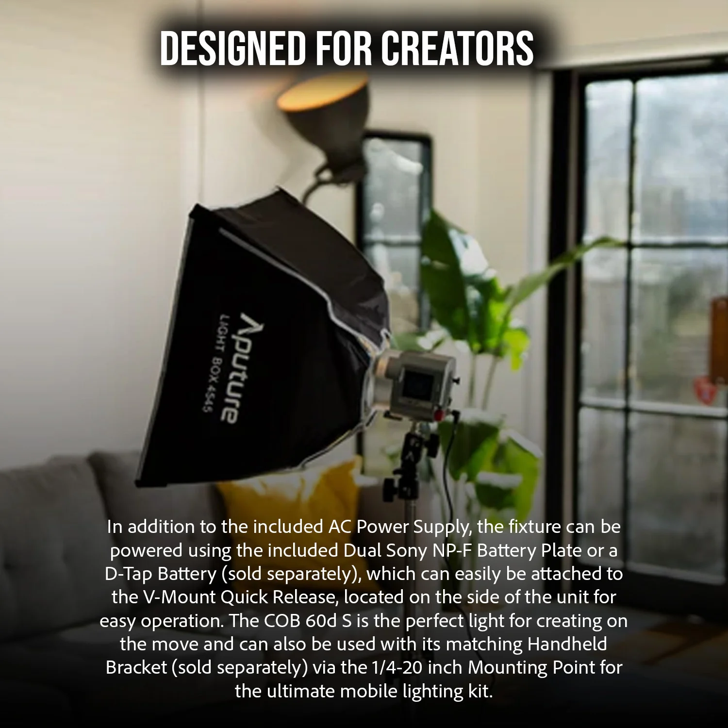 Aputure Amaran COB 60D S Point Source LED 65W Daylight with Full-Size Universal Bowens Mount - Image 7